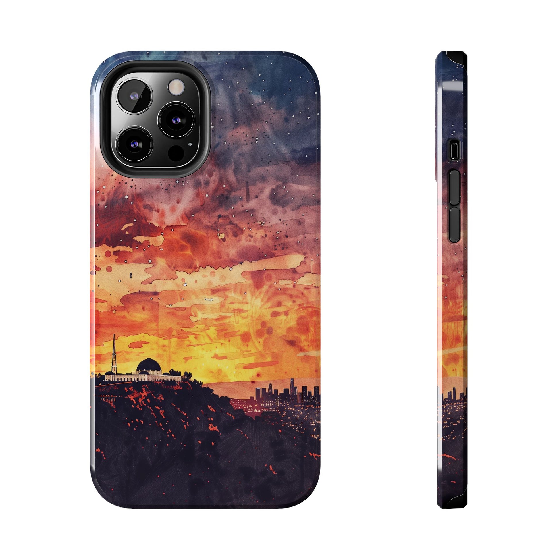 Los Angeles Sunset iPhone Case, Golden Hour Scenic View, Hollywood Hills Sunset Phone Case, Palm Trees Phone Case, iphone 15 pro max case