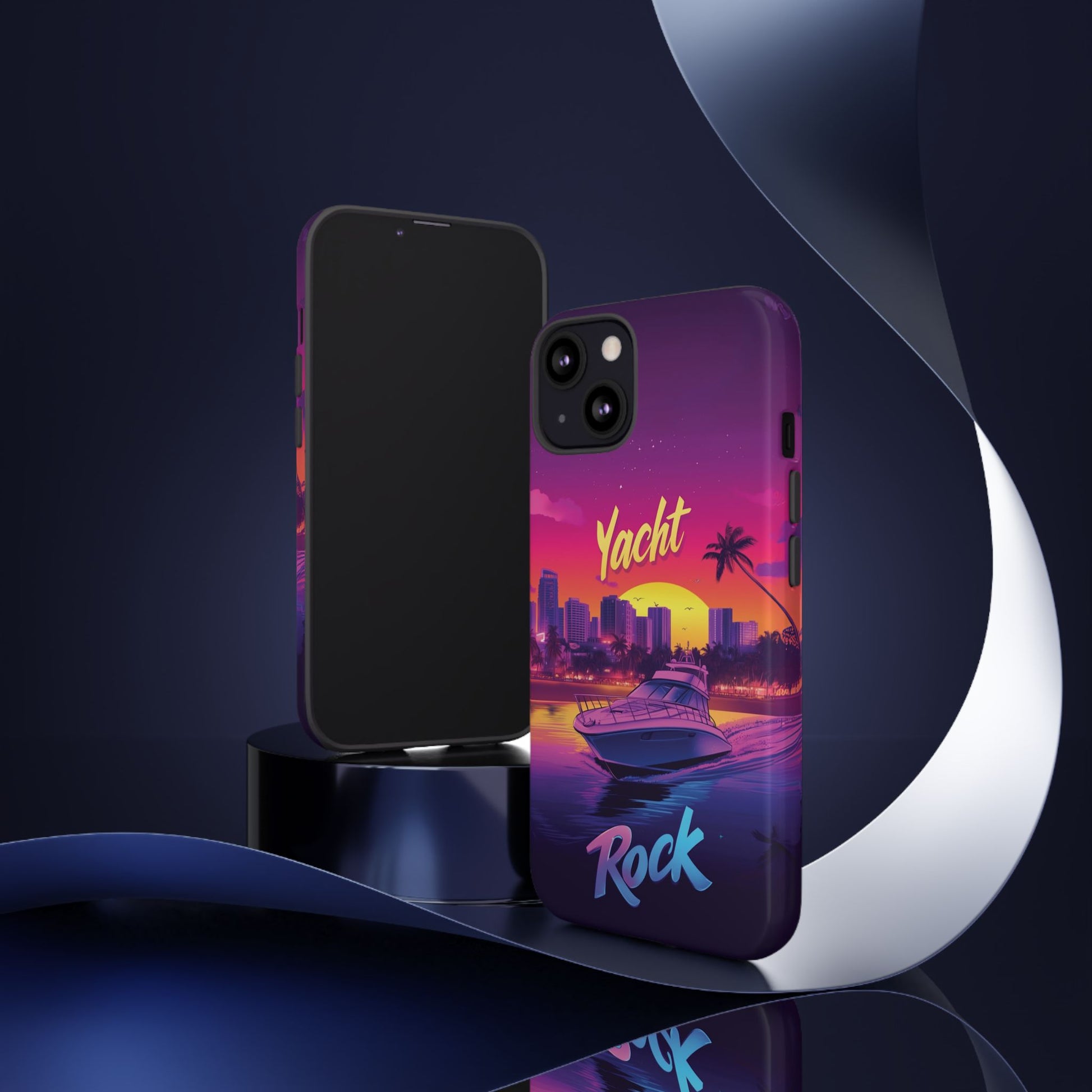 Yacht Rock Custom Phone Case iPhone 13 14 15 16 Pro Max Sunset Cruise Harbor Miami Vice Yacht Rock Gift Boating Captain South Beach Surfing
