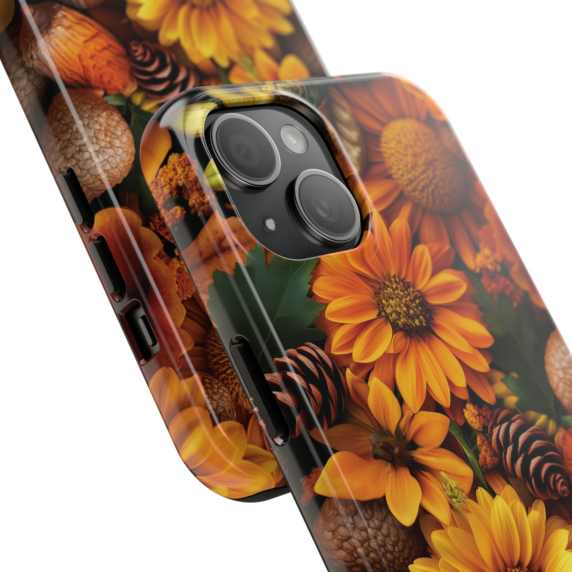 Cottagecore Vibrant Sunflowers Phone Case Autumn Dried Flowers Fall Colors iPhone 15 Pro Max Samsung Galaxy