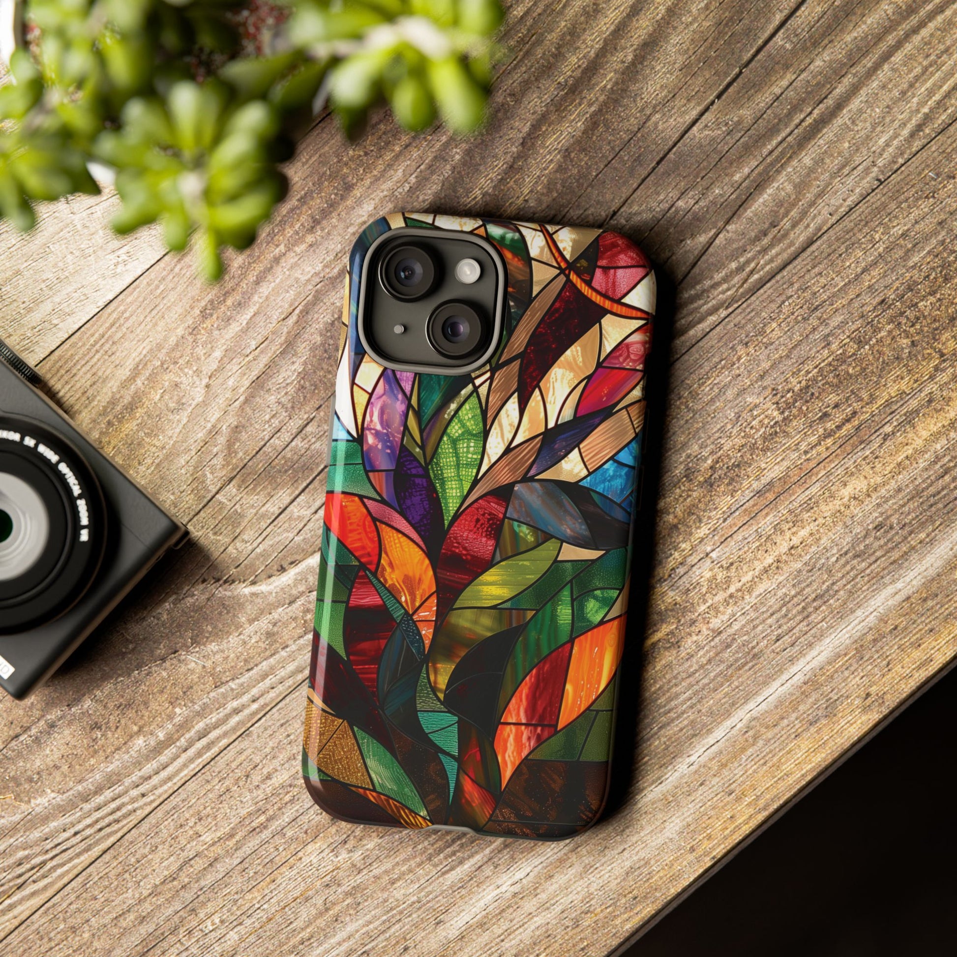 Frank Lloyd Wright Inspired Stained Glass Phone Case Mid Mod Geometric Artistic Architectural Design Art Deco iphone 13 14 15 16 Pro Max