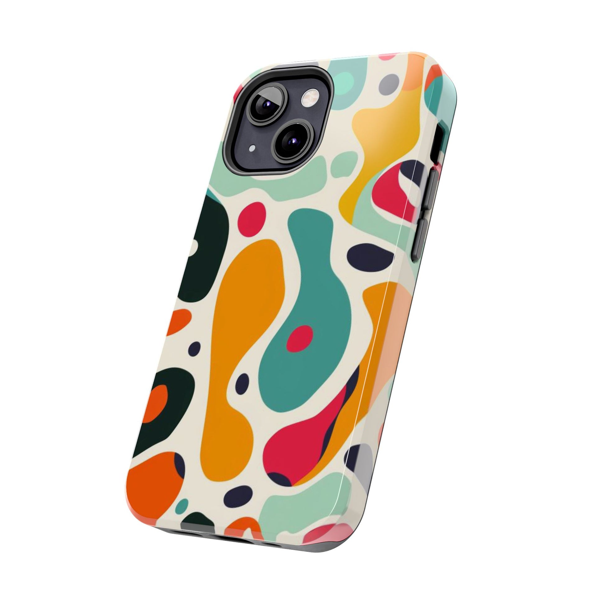 Mid Mod Fun Spots - Colorful Mid Mod Design Durable Phone Case - Vibrant and Stylish iPhone Tough Cover - Fun Retro Protection Accessory