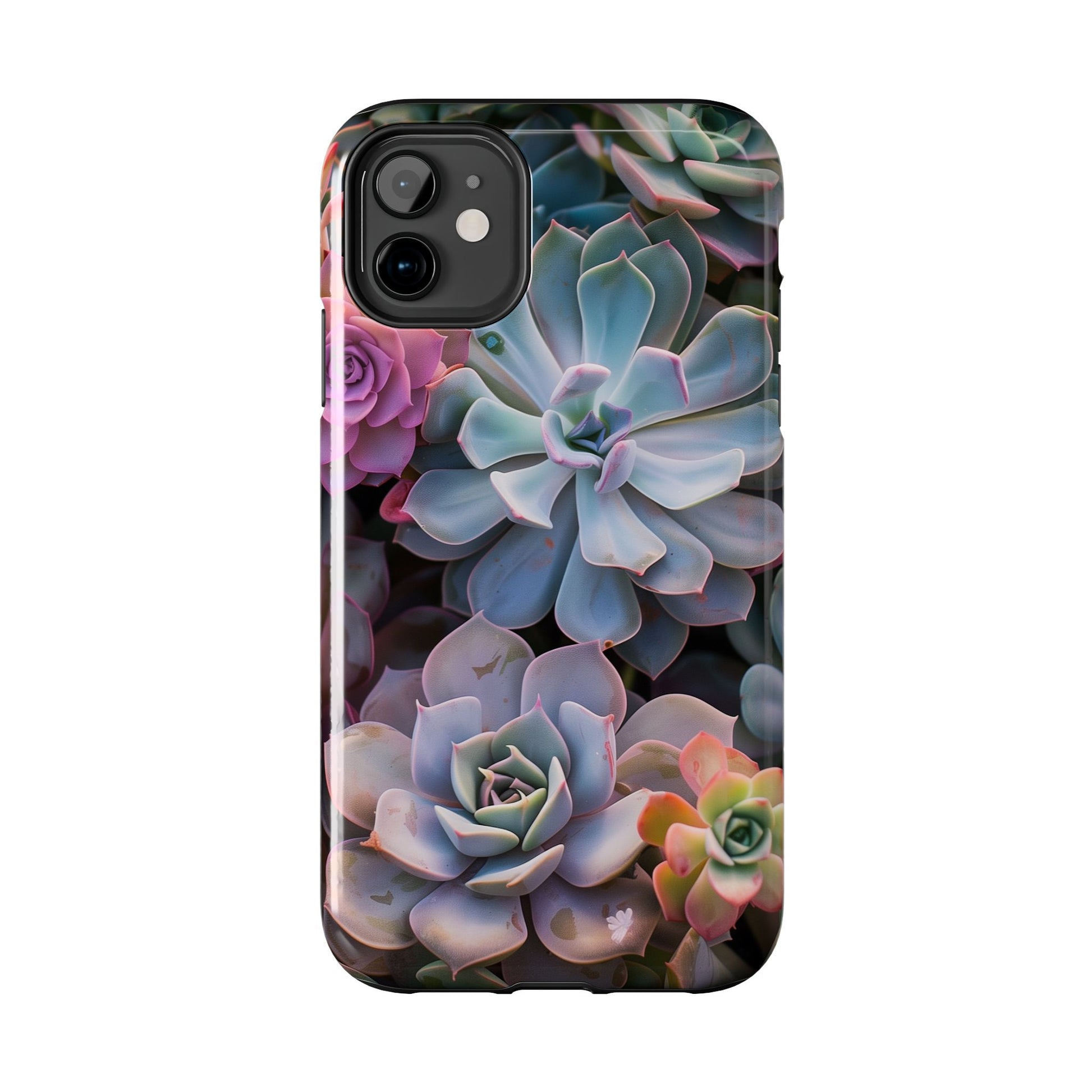 Pastel Succulent Flower Design Durable Phone Case - Tough Protection for iPhones