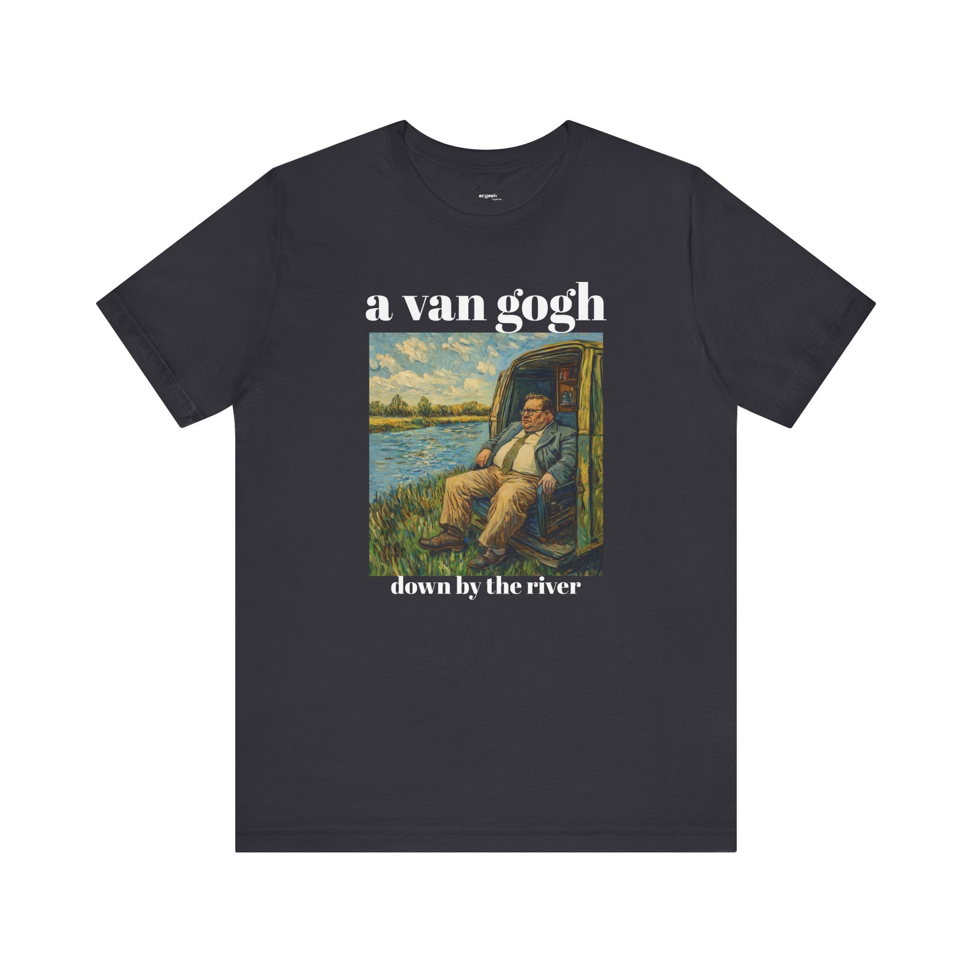 Tshirt Van Gogh Down by the River Van Gogh Style Print Sitting by a River Graphic Tee Tshirt Matte Foley Wall Decor ShirtFine Wall Art