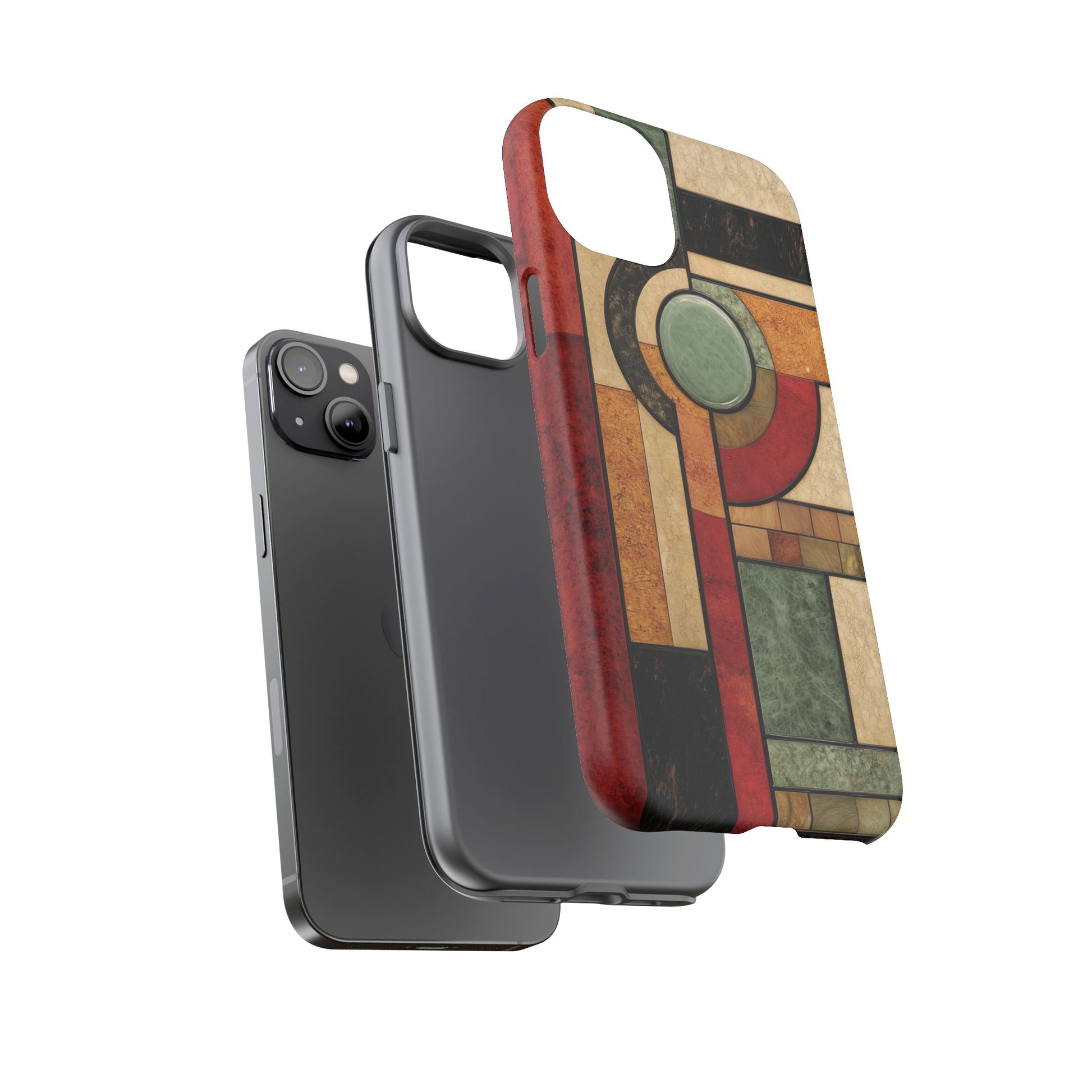 Stone Prairie Frank Lloyd Wright Usonian Phone Case Geometric Stained Glass Art Deco Marble Gold 13 14 15 16 iPhone Pro Max Galaxy Pixel