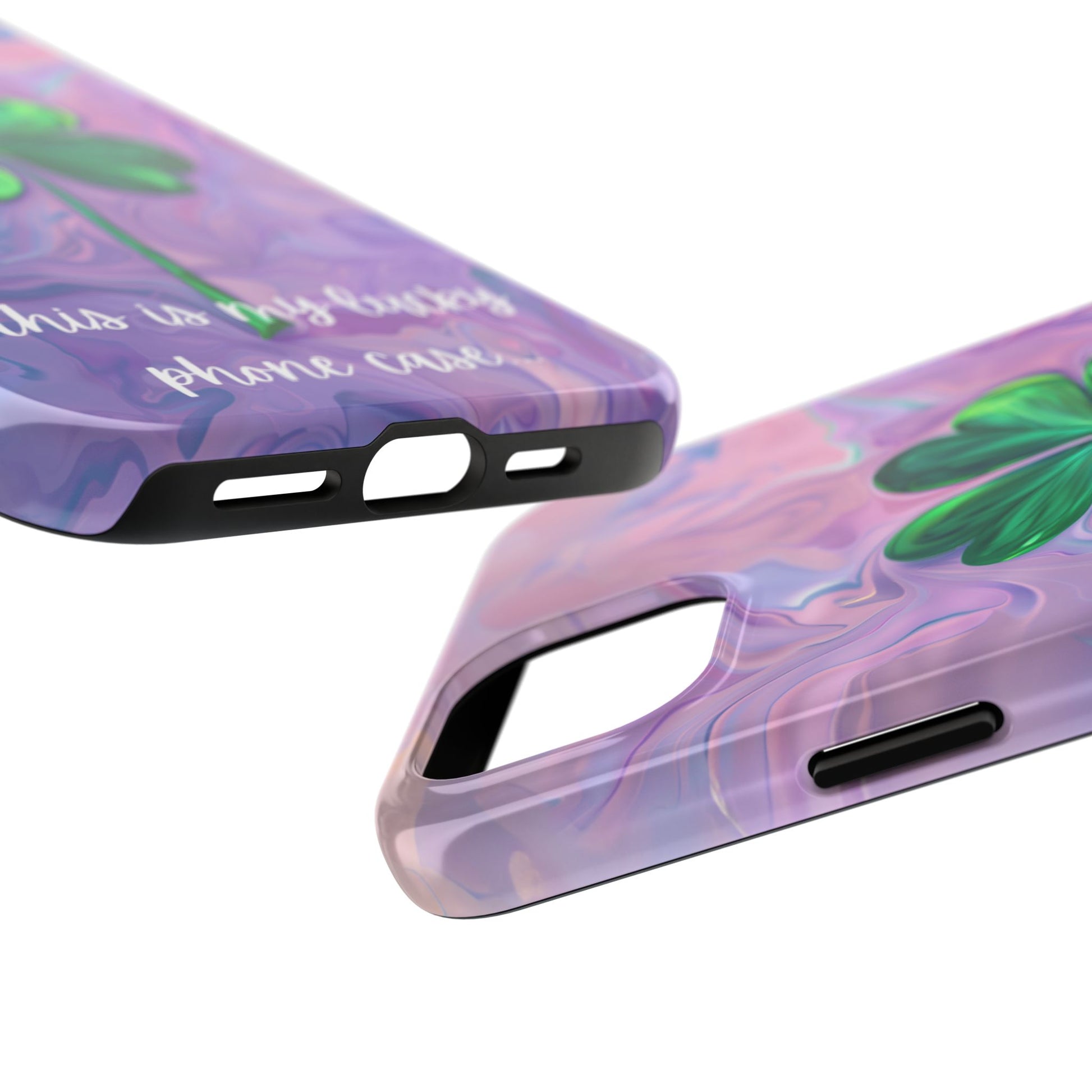St Patrick's Day Lucky Phone Case Four Leaf Clover Durable Phone Case Good Luck Charm Protective iPhone 13 14 15 16 Pro Max Plus Galaxy