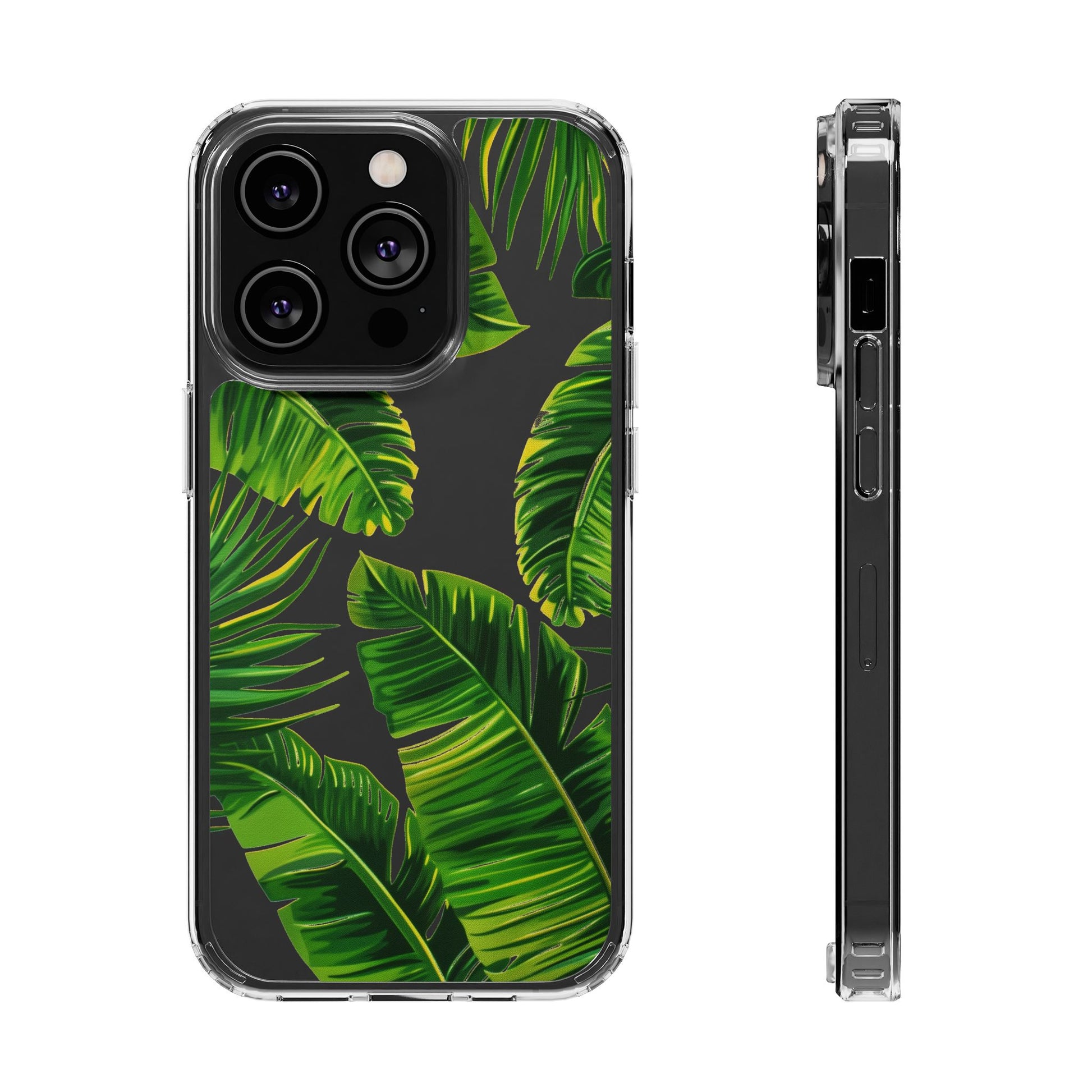Custom Clear Palm Tree Leaf Phone Case, Palm Frond Phone Case, Tropical Leaf Design Summer Boho Chic iPhone 13 14 15 16 Pro Max Galaxy S24