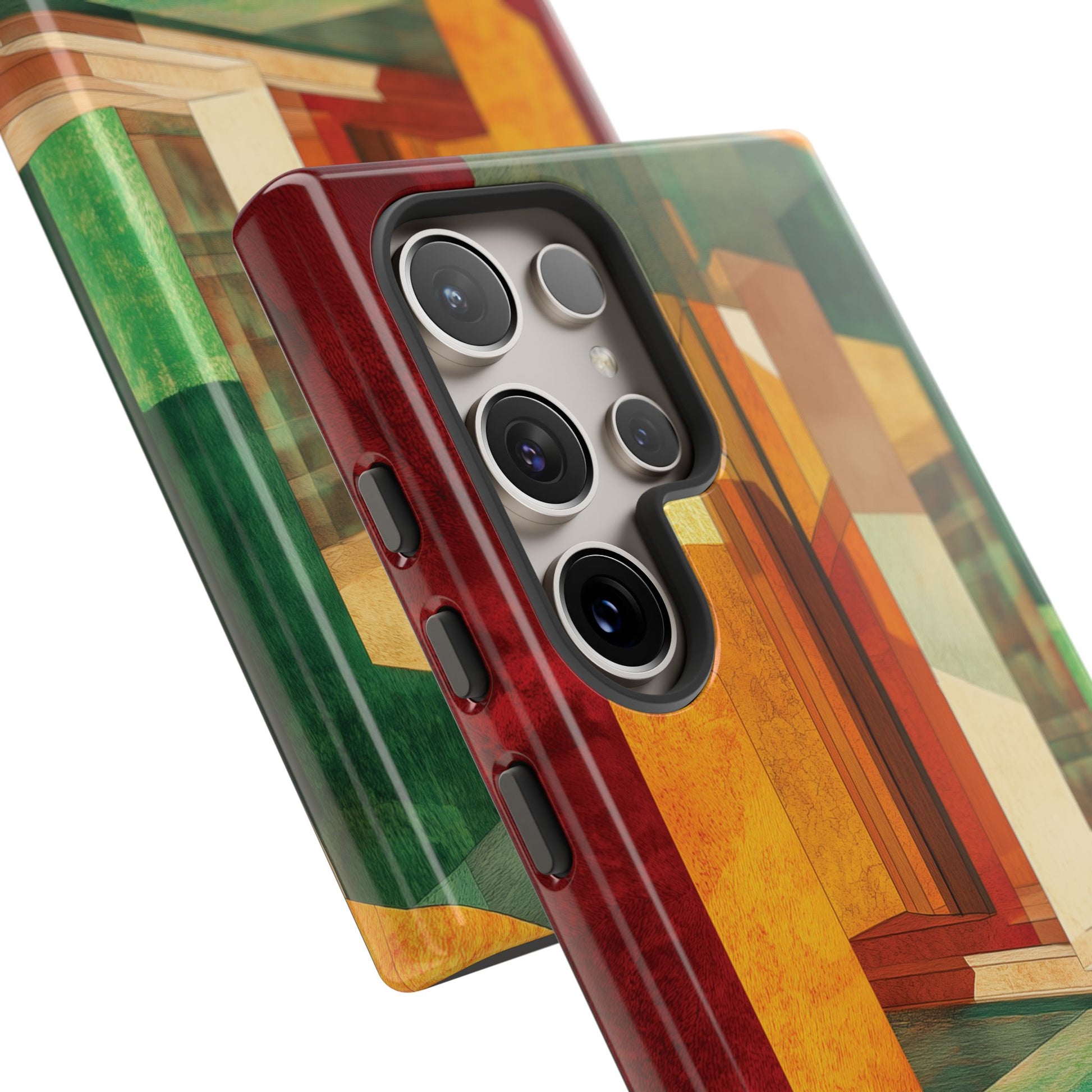 Art Deco Frank Lloyd Wright Inspired Usonian Phone Case Geometric Stained Glass Art Deco Marble Gold 13 14 15 16 iPhone Pro Max Galaxy Pixel