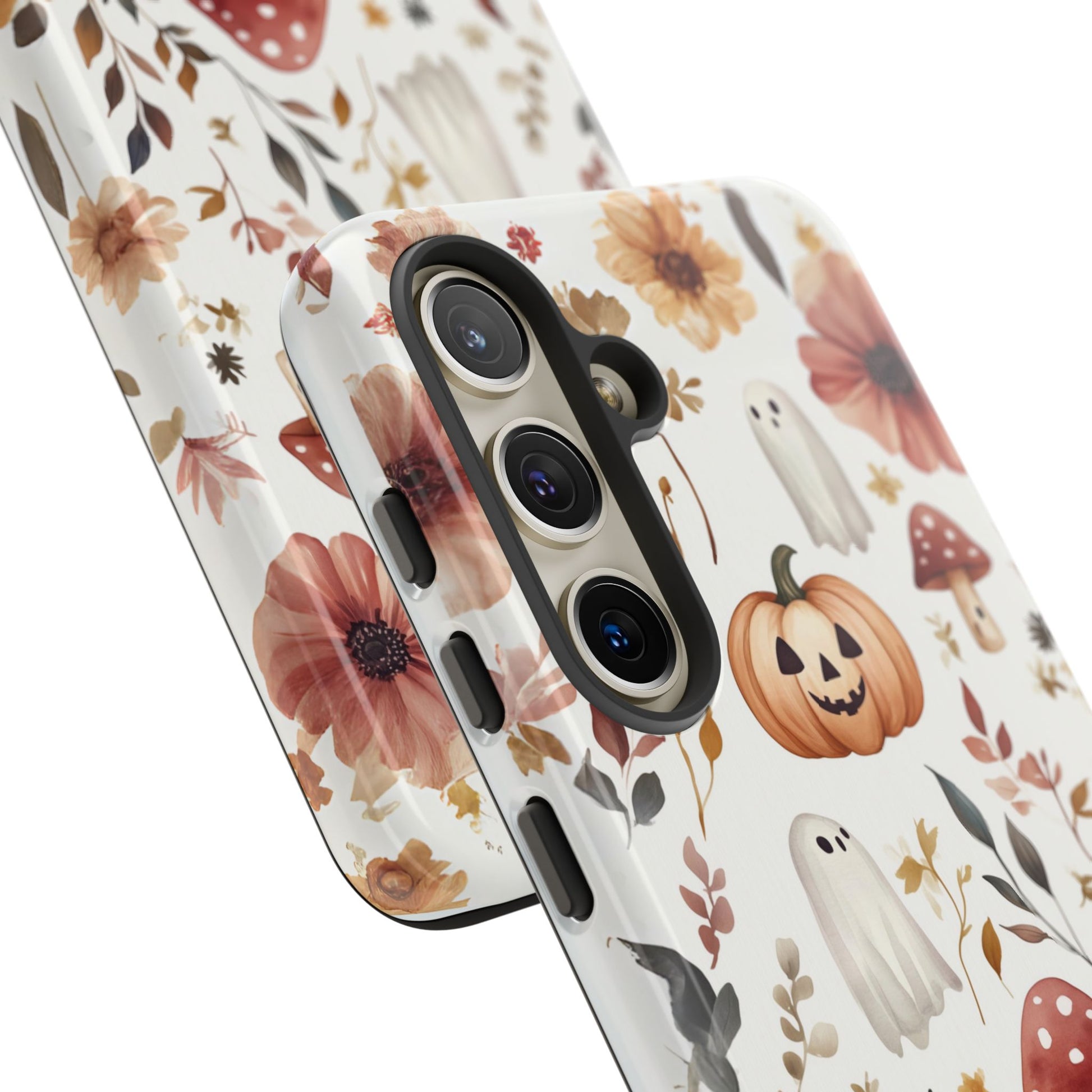 Cottagecore Fall Floral Phone Case for iPhone Samsung Pixel Autumn Pumpkin Tough Case iPhone 16 15 14 13 Pro Max