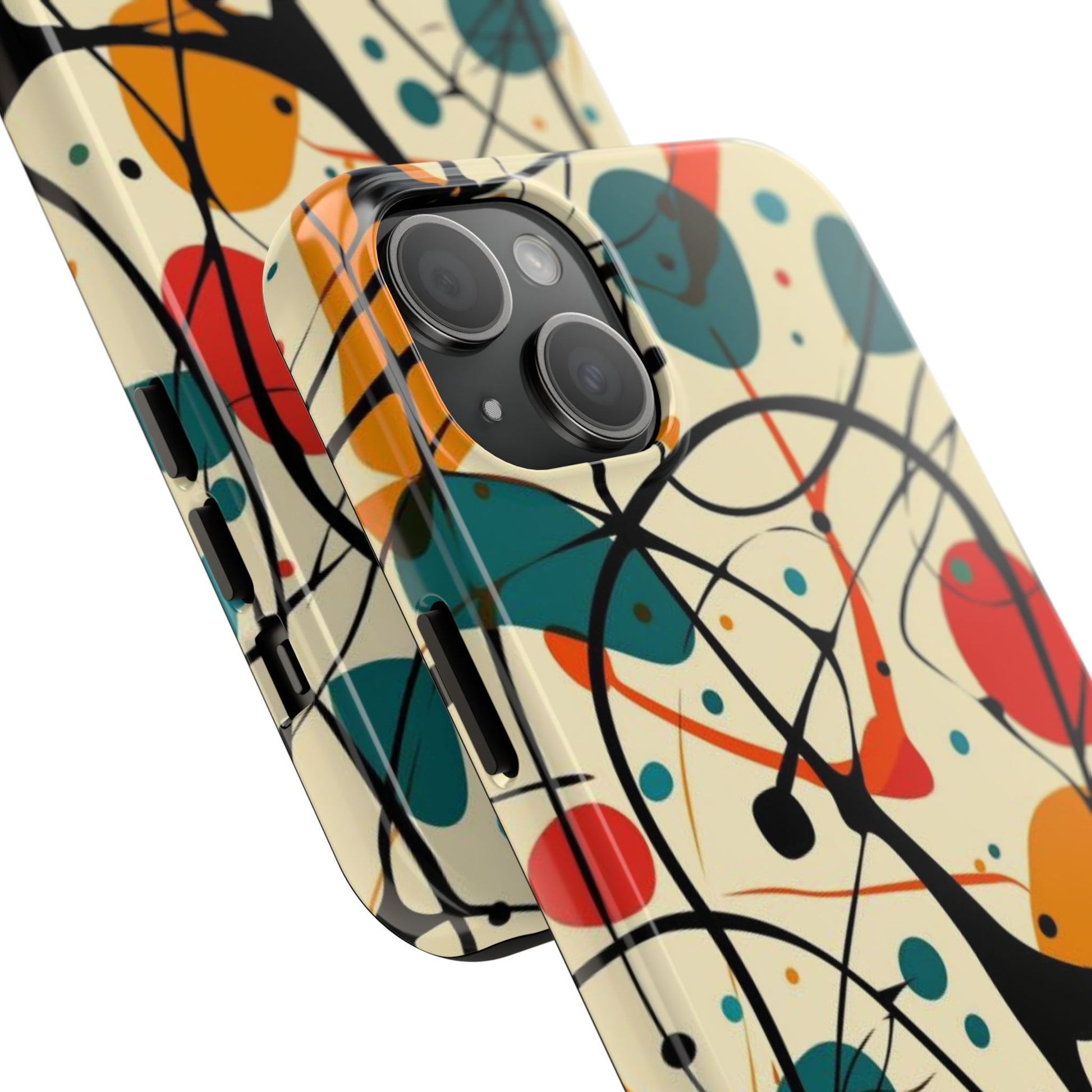 Mid Mod Phone Case,  Colorful Mid Mod Design Durable Phone Case, Vibrant and Stylish iPhone Tough Cover, iphone 15 case, iphone 14 pro max