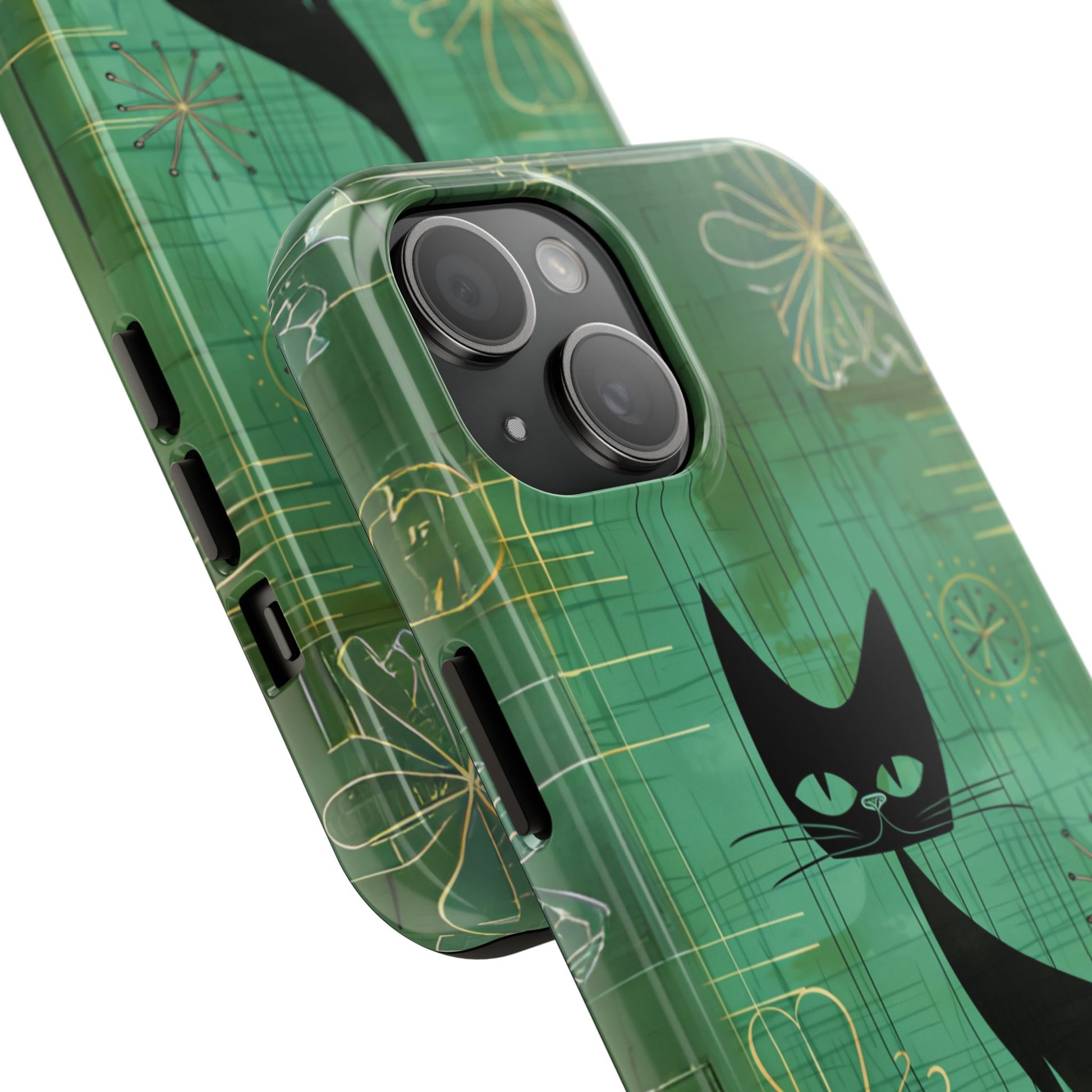Mid-Century Modern Phone Case-Case, Mid Mod iPhone Case, Atomic Cats iPhone Case, Retro Chic Smartphone Cover, Unique Phone Case