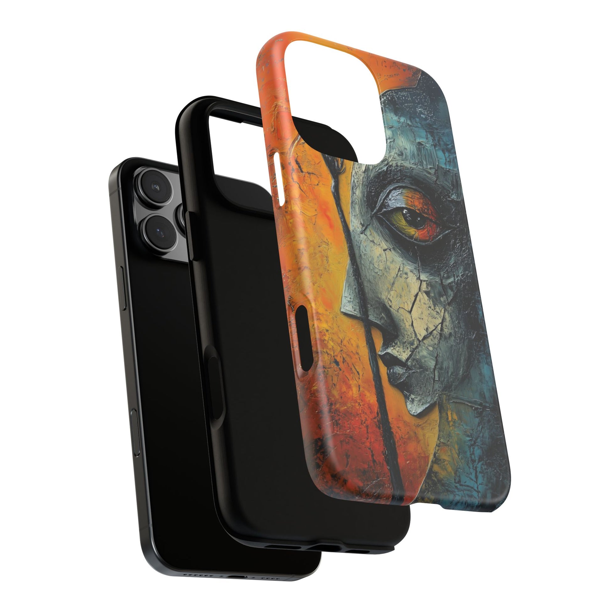 Surrealist Art Phone Case Salvador Dali Style Face Tough Case Unique Artistic 3D Textured Look Surrealism Gift Art iPhone 13 14 15 16