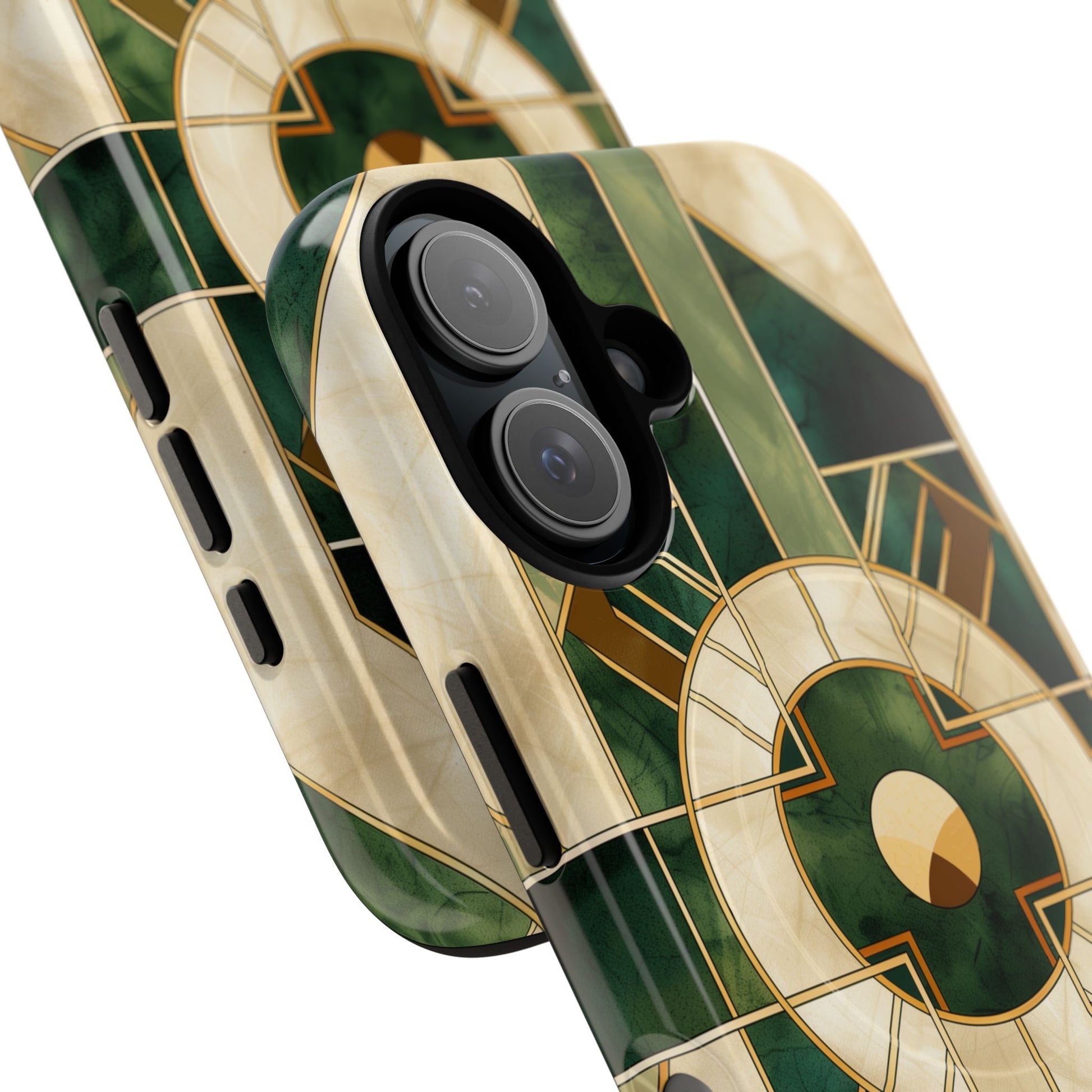 Green Frank Lloyd Wright Magsafe Inspired Case Geometric Elegance Marble Gold Stained Glass Art Deco iPhone 14 15 16 Pro Max Plus MagSafe