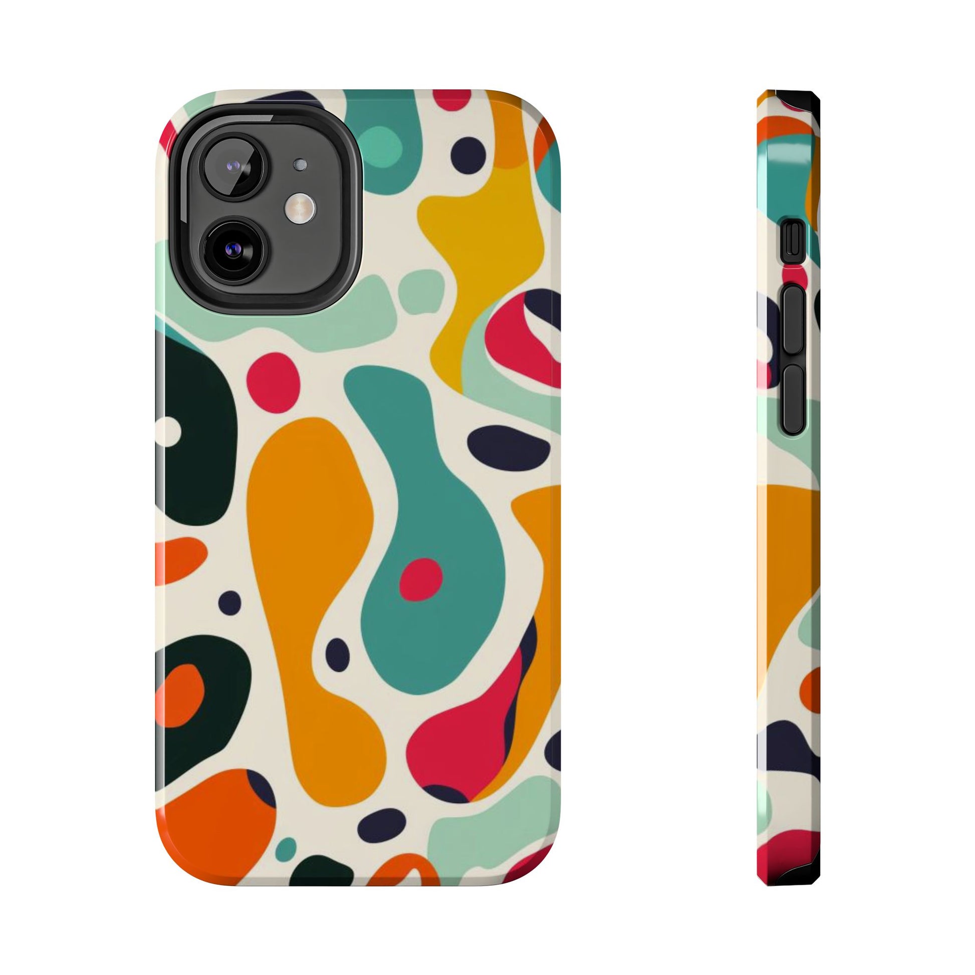 Mid Mod Fun Spots - Colorful Mid Mod Design Durable Phone Case - Vibrant and Stylish iPhone Tough Cover - Fun Retro Protection Accessory