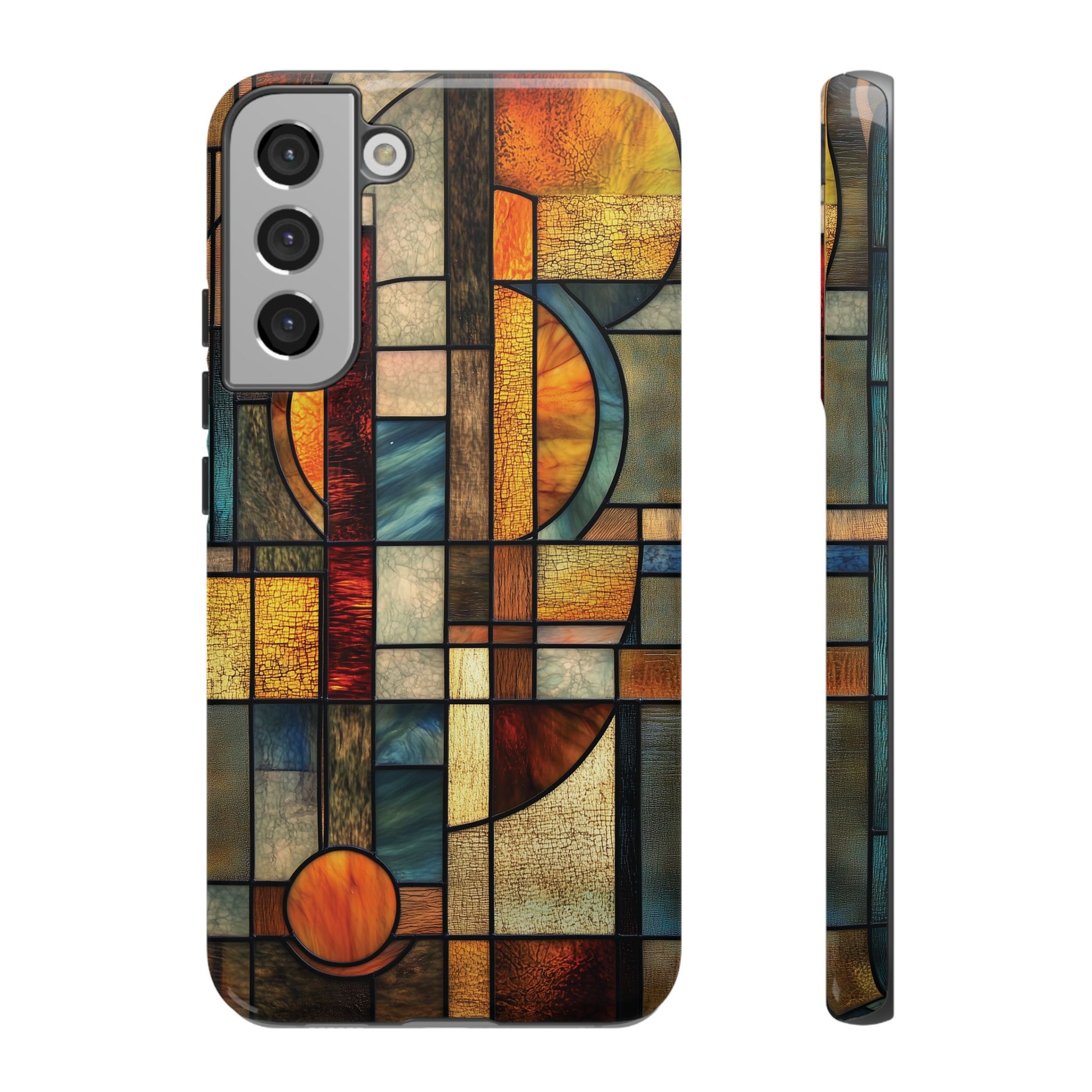 Art Deco Mosaic Stained Glass Phone Case Frank Lloyd Wright Cottage Core Usonian Prairie Style Geometric Stylish  iPhone 14 15 16 Pro
