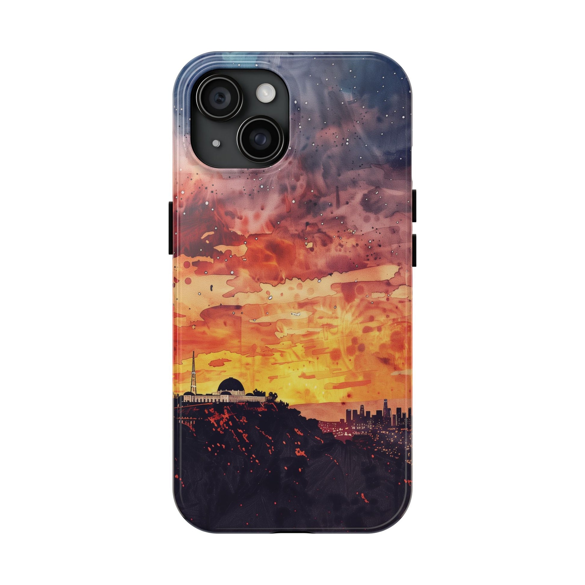 Los Angeles Sunset iPhone Case, Golden Hour Scenic View, Hollywood Hills Sunset Phone Case, Palm Trees Phone Case, iphone 15 pro max case