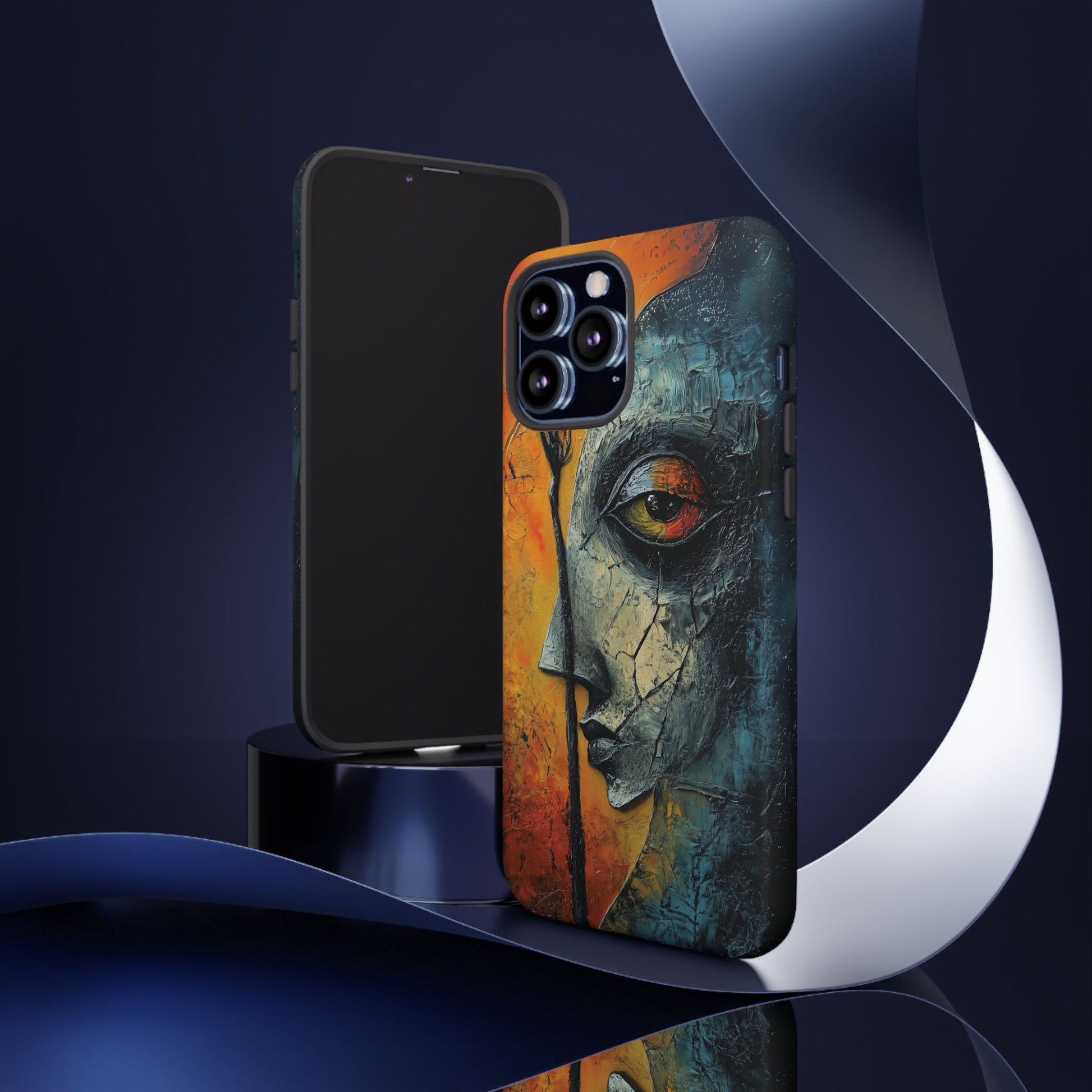 Surrealist Art Phone Case Salvador Dali Style Face Tough Case Unique Artistic 3D Textured Look Surrealism Gift Art iPhone 13 14 15 16