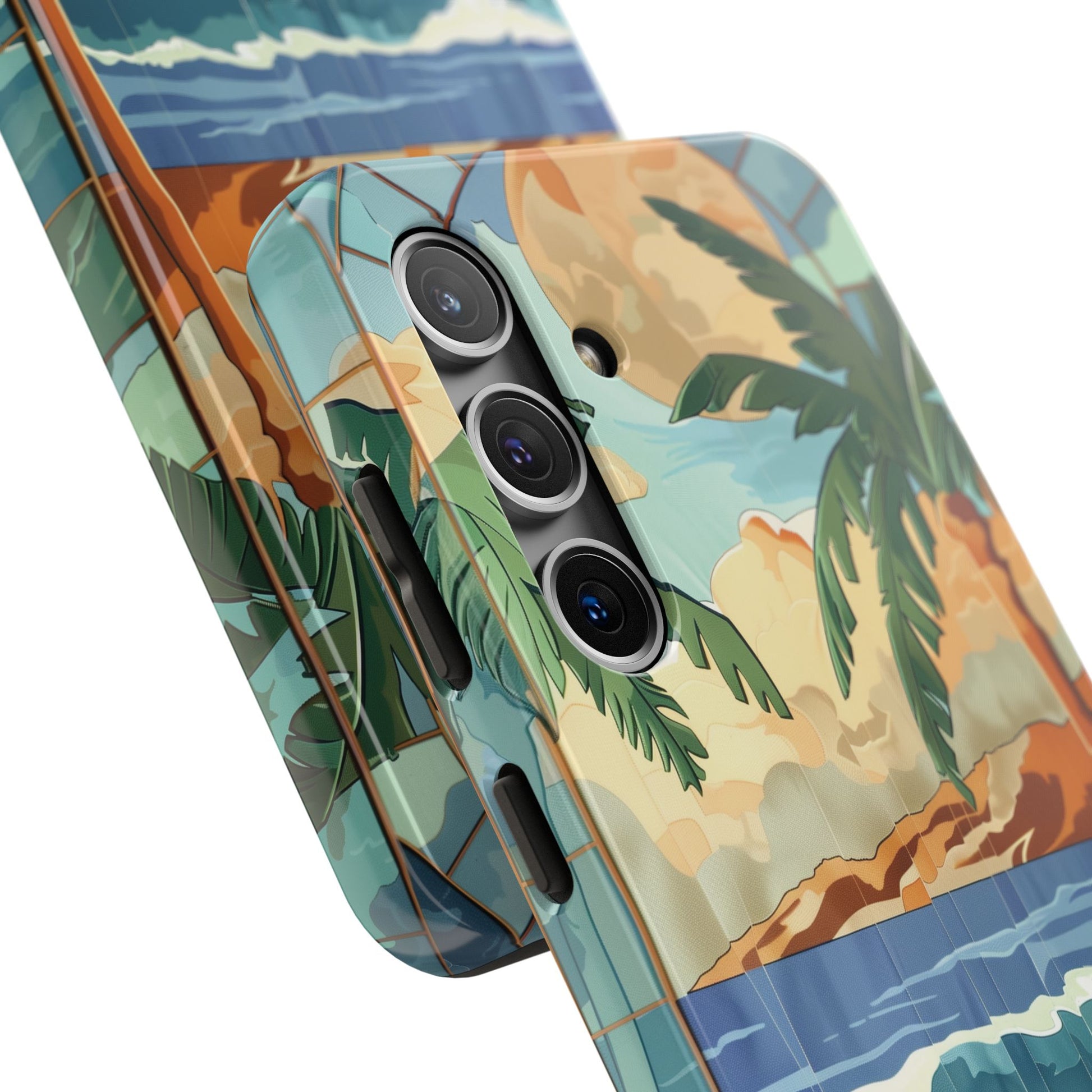 Retro Beach Scene Phone Case, Vintage Tropical Ocean iPhone Case, Summer Beach Phone Cover for iPhone, iphone 15 pro max