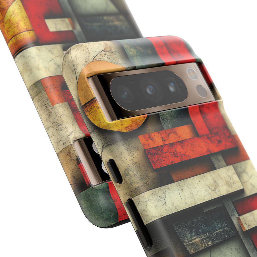 Red Prairie Style Frank Lloyd Wright Usonian Phone Case Geometric Stained Glass Art Deco Marble Gold 13 14 15 16 iPhone Pro Max Galaxy Pixel