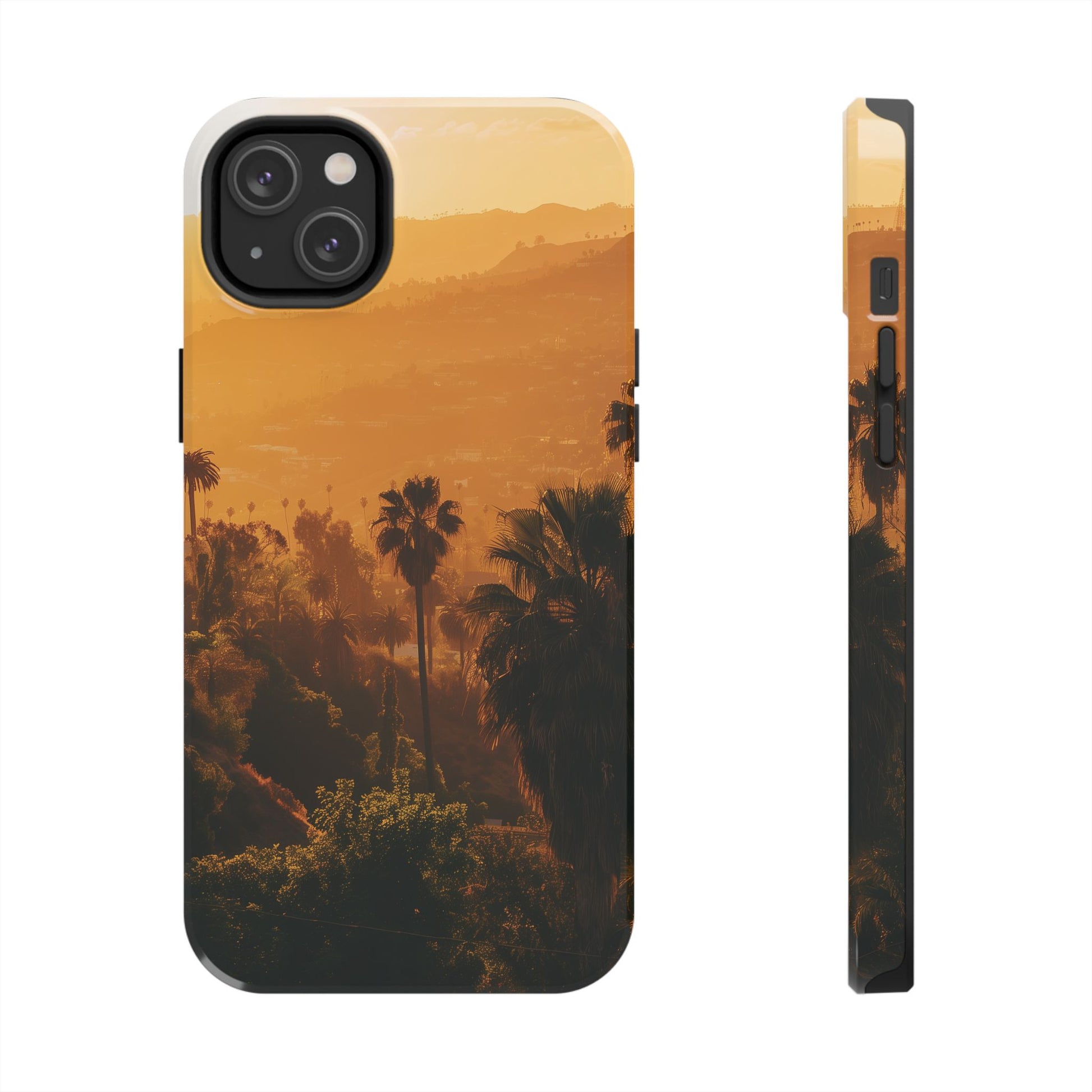 Los Angeles Sunset iPhone Case, Golden Hour Scenic View, Hollywood Hills Sunset Phone Case, Palm Trees Phone Case, iphone 15 pro max case