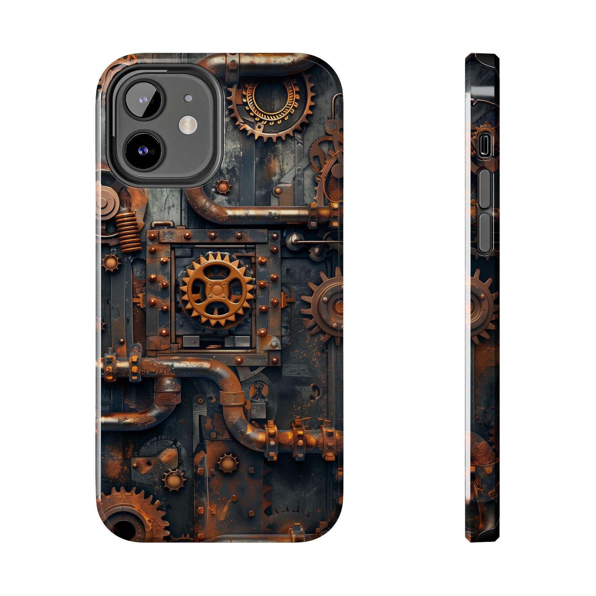 Steampunk Phone Case - Industrial Style Cover with Pipes and Cogs - Unique Steampunk Accessory for Your Phone