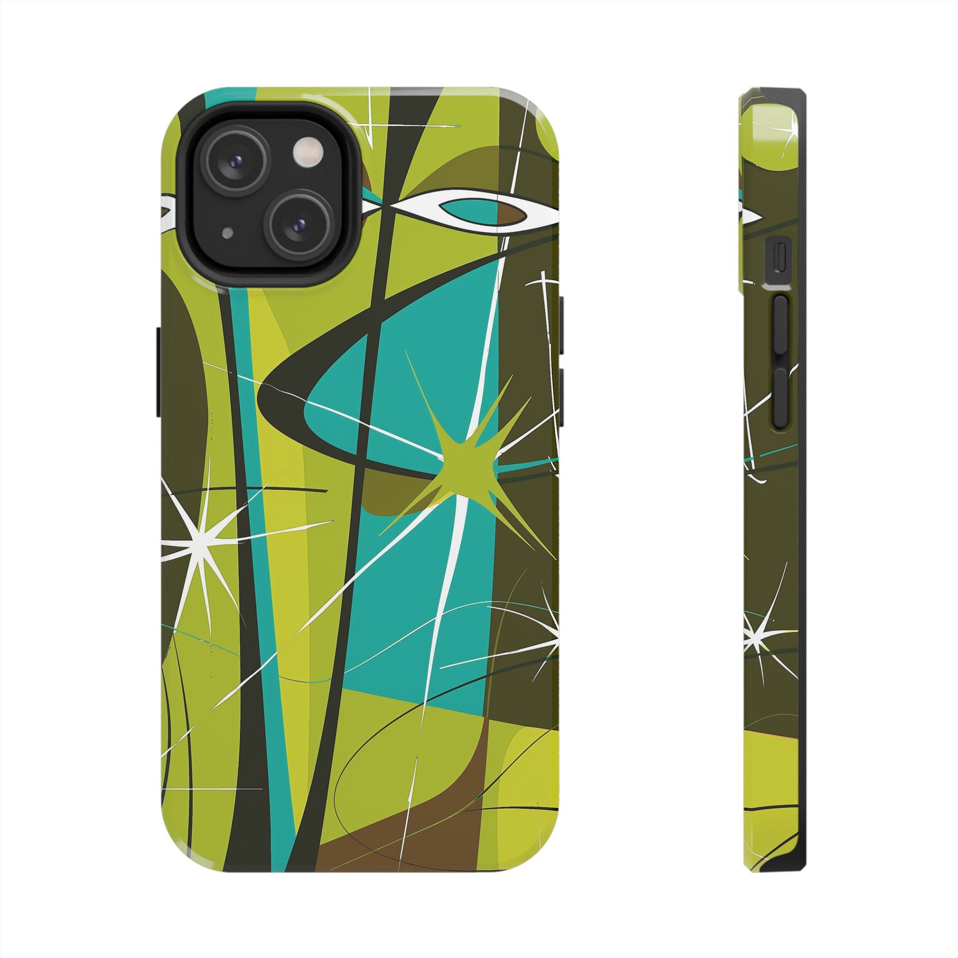 Mid Century Modern Star Design Phone Case, Earth Tone Colors, Retro Style Smartphone Cover, Vintage Phone Case, iPhone 14 Case, Apple iPhone
