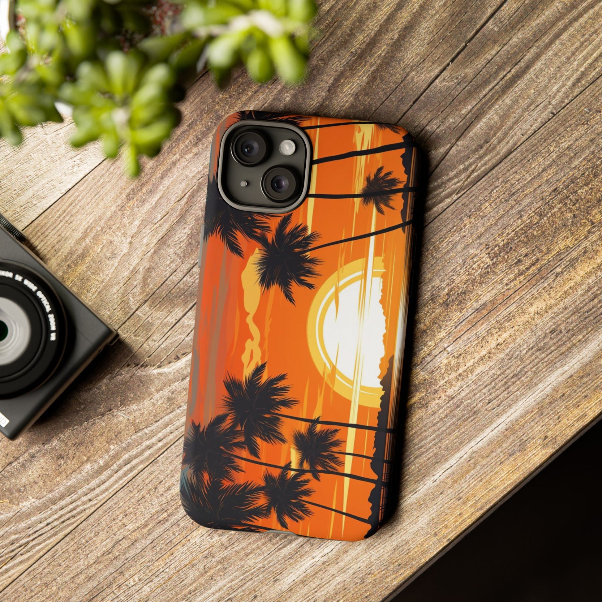 Sunset Palm Trees Tough Phone Cases for iPhone and Android