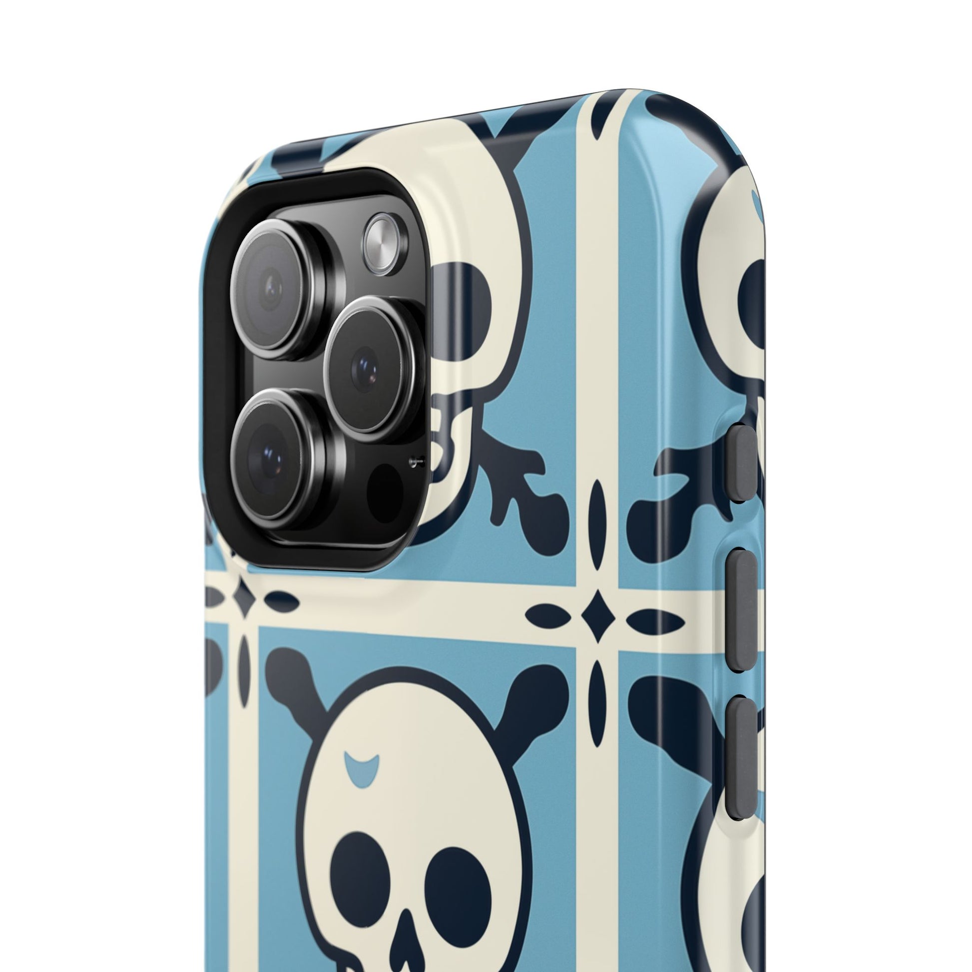 Cute Skull Phone Case Sugar Skull Ghingham Impact-Resistant Cover Goth Skull, Halloween Gift iphone 13 14 15 16 Pro Max