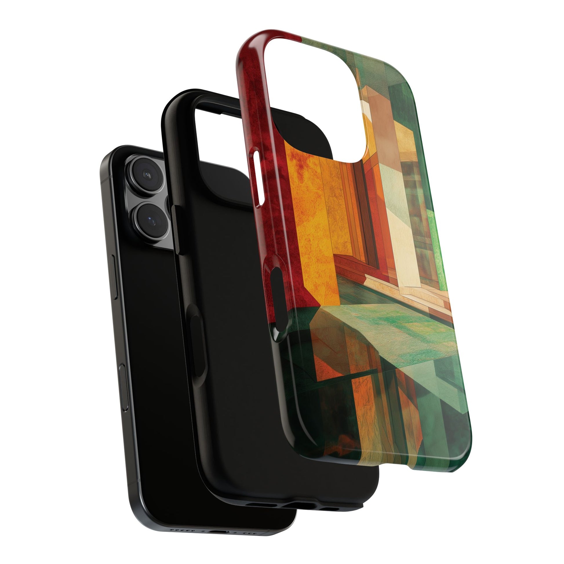 Art Deco Frank Lloyd Wright Inspired Usonian Phone Case Geometric Stained Glass Art Deco Marble Gold 13 14 15 16 iPhone Pro Max Galaxy Pixel