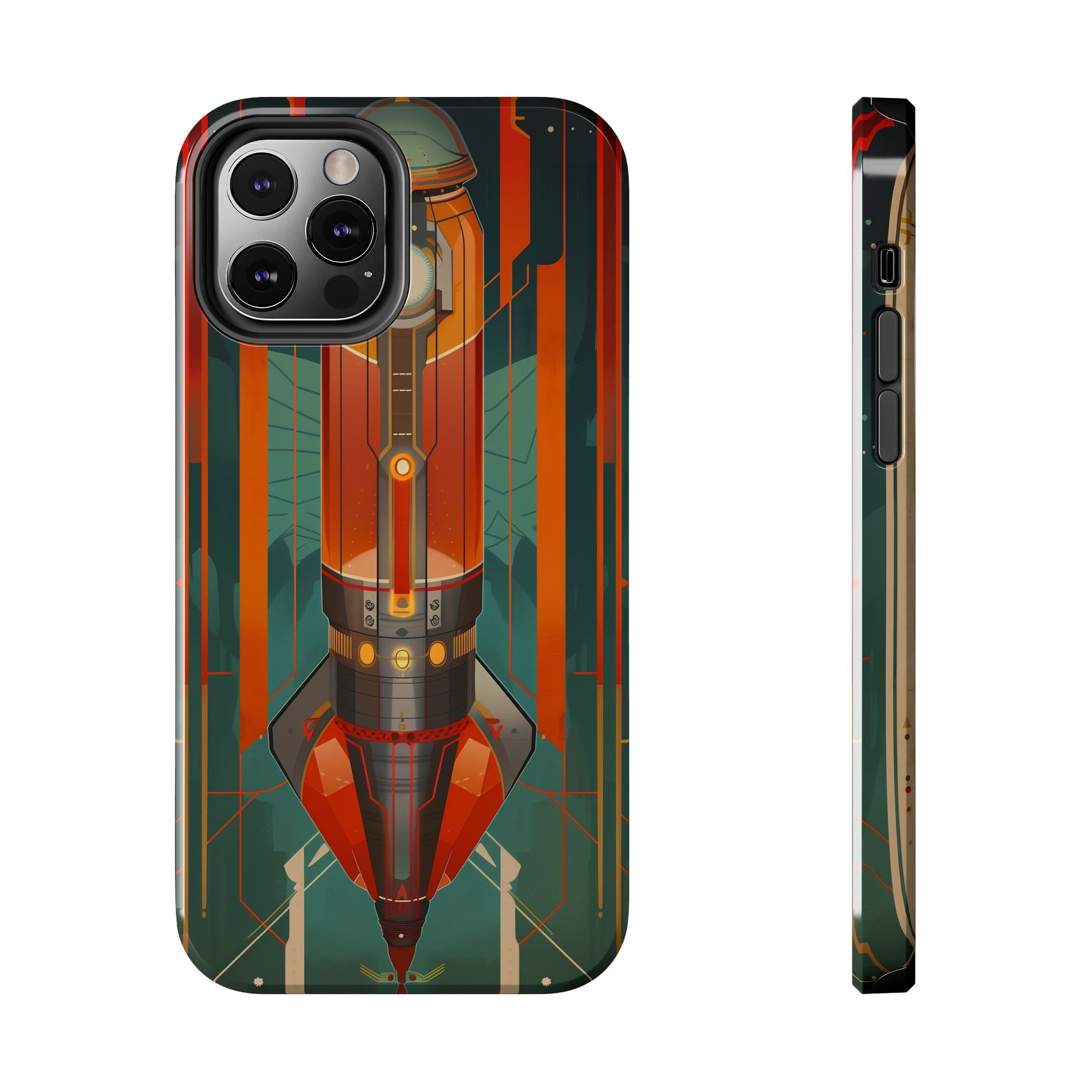 Art Deco Rocket Phone Case - Vintage Inspired Design - Stylish Protective Cover - Unique Tech Accessory