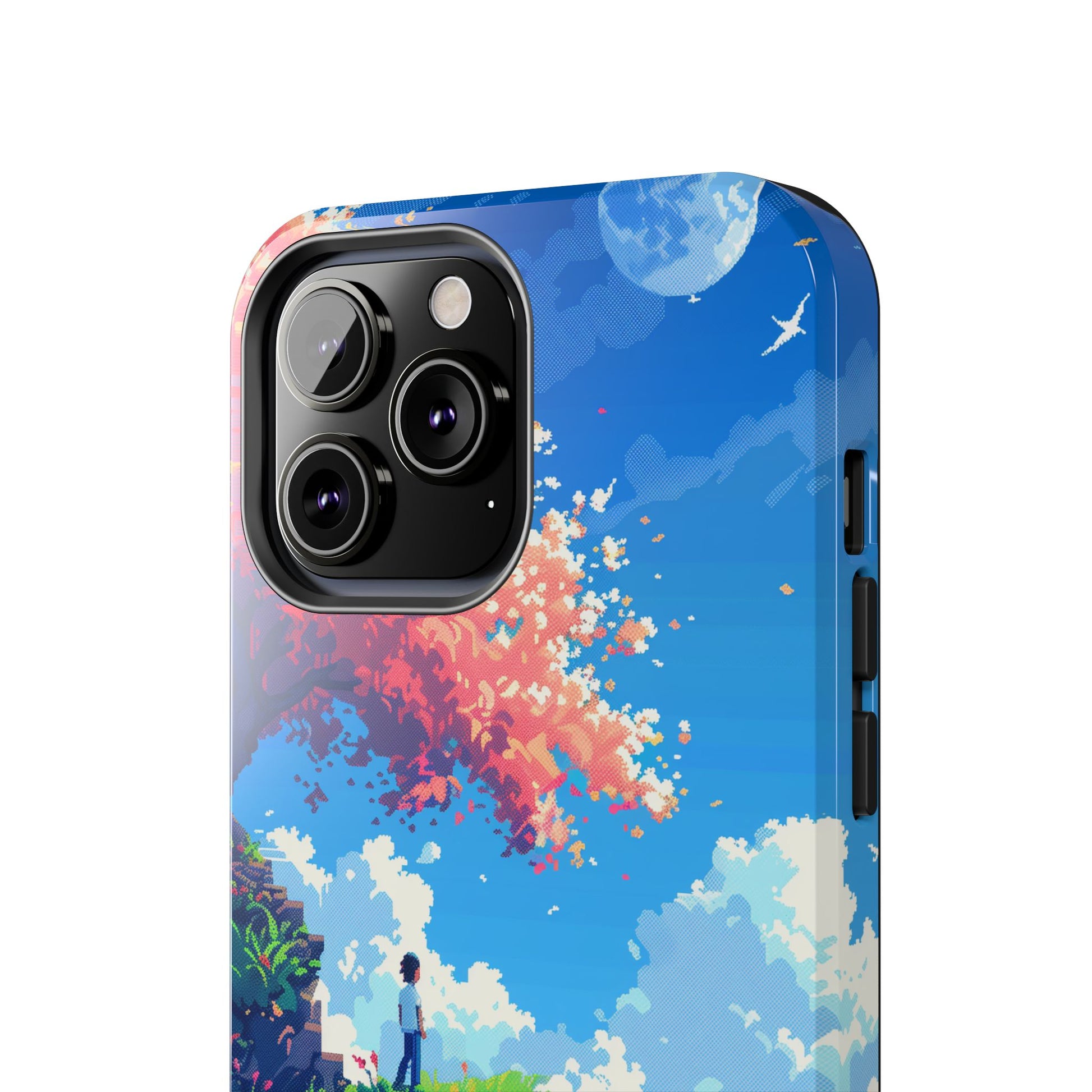 Pixel Art Video Game Landscapes Phone Case, Retro Gaming Pixelated Design, Geeky Gamer Phone Cover, Unique Video Game Art Accessories