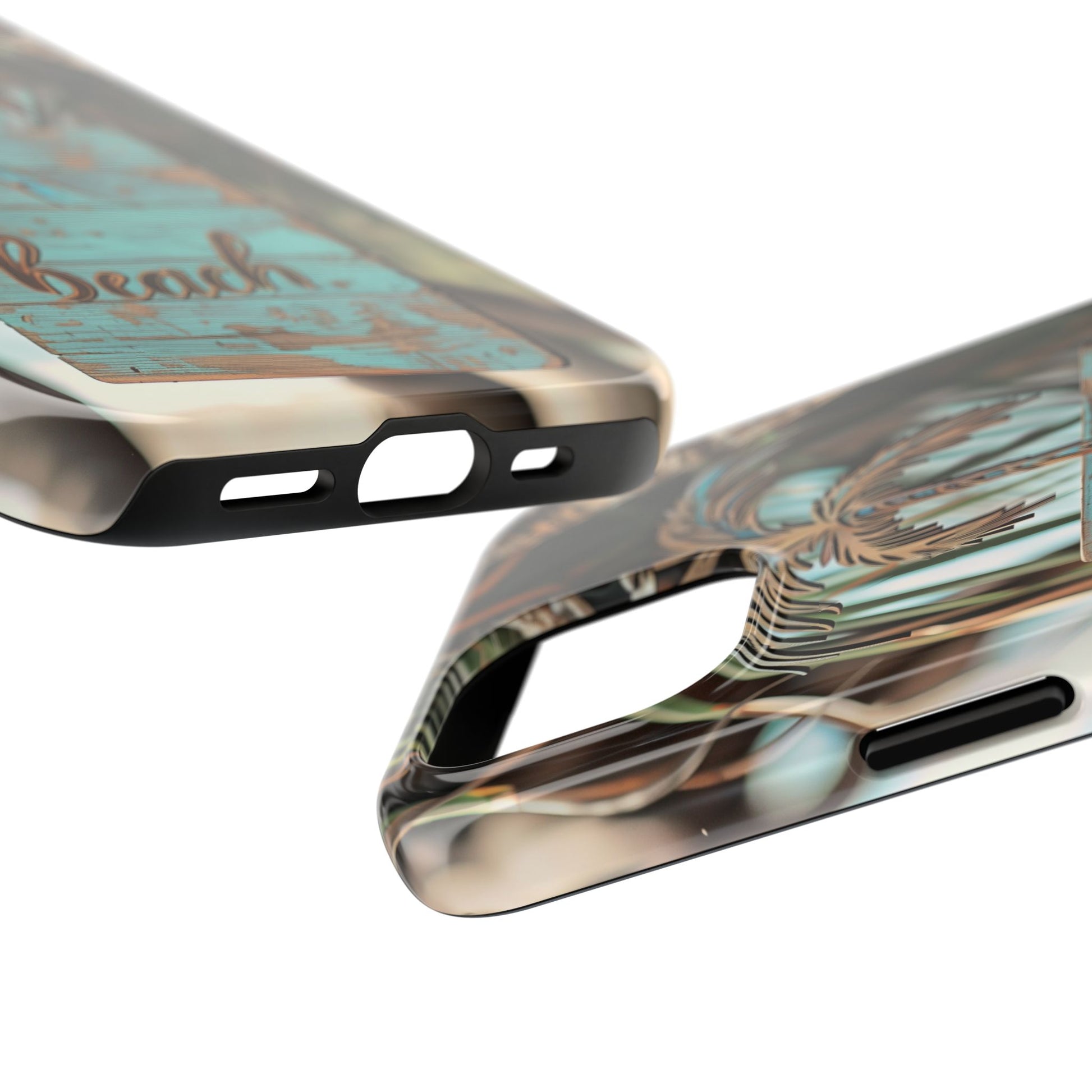 Durable Phone Case with Palm Tree Charm