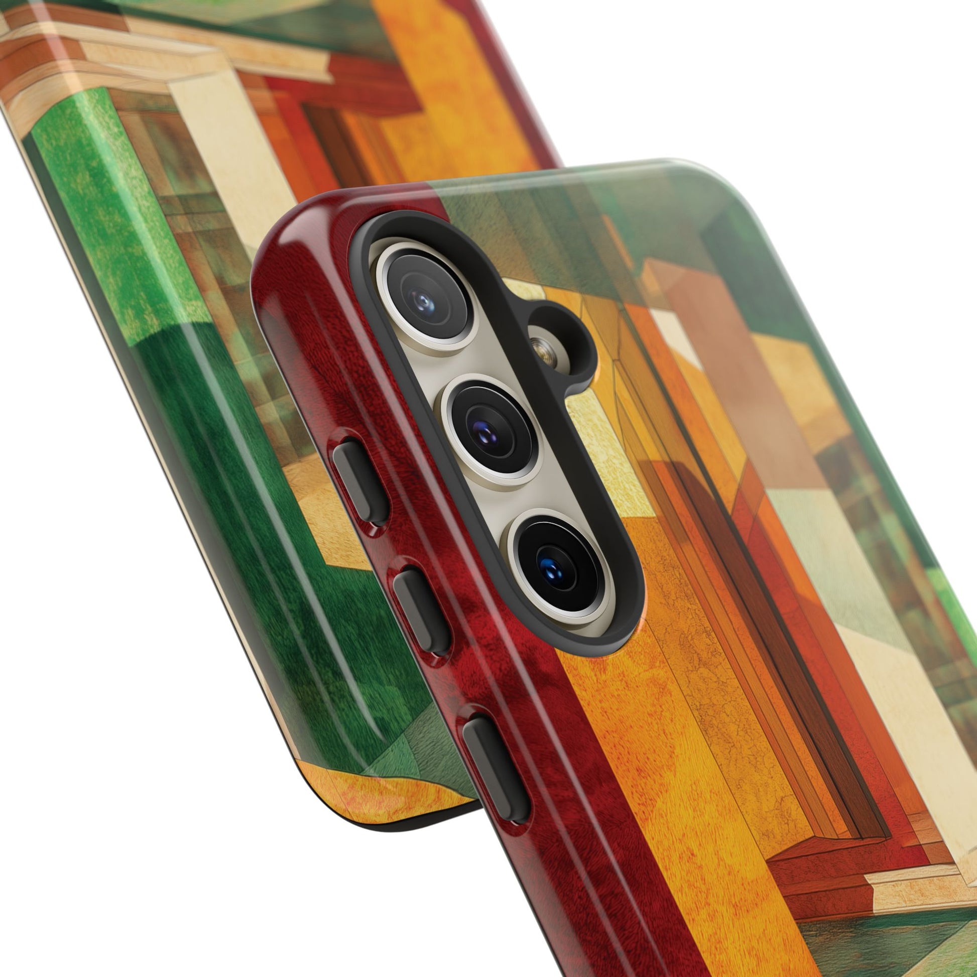 Art Deco Frank Lloyd Wright Inspired Usonian Phone Case Geometric Stained Glass Art Deco Marble Gold 13 14 15 16 iPhone Pro Max Galaxy Pixel