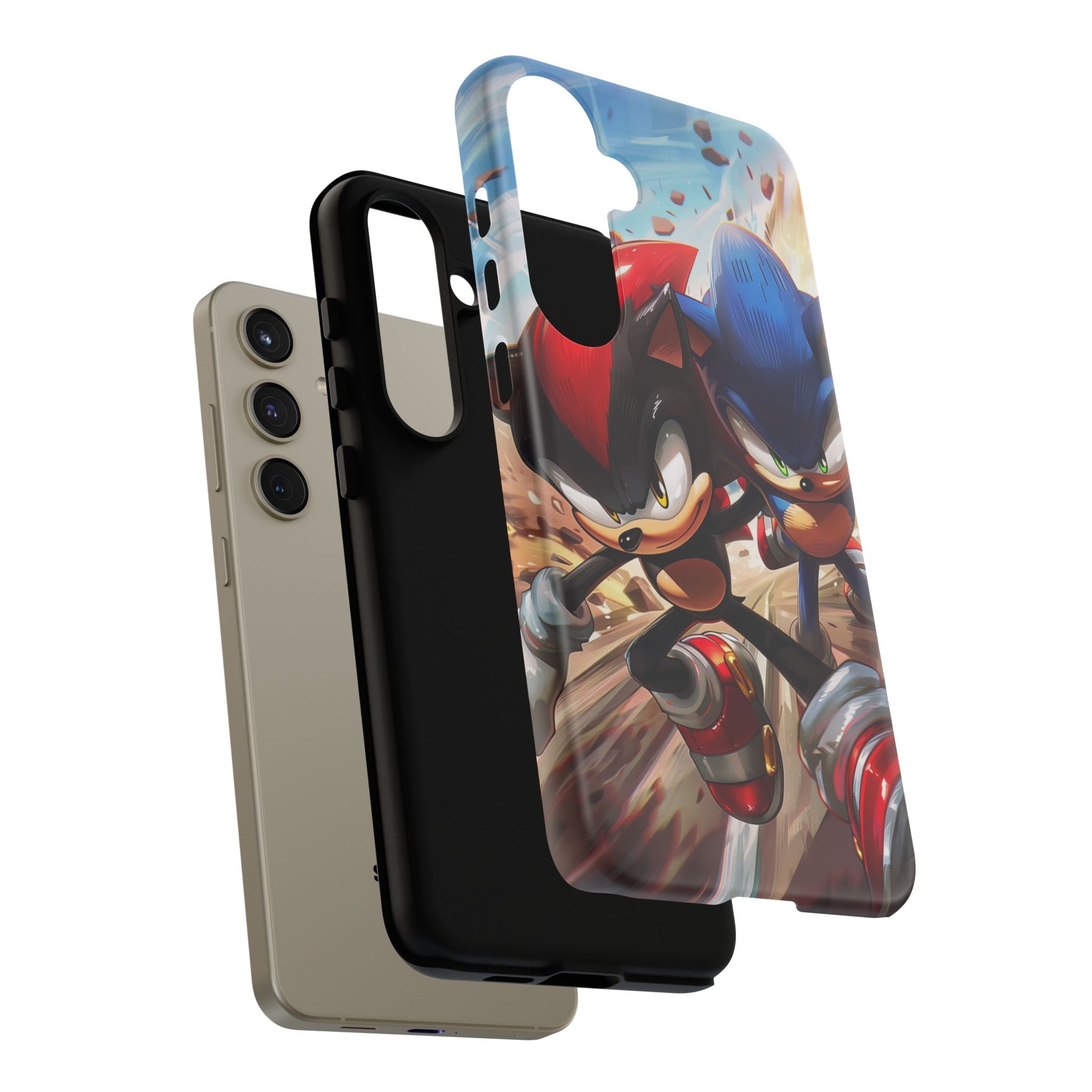 Sonic and Shadow Phone Case, Sonic and Shadow, Tough Android Case, Fun Video Game Phone Case, Retro Game Case, SEGA Video Game Android Case