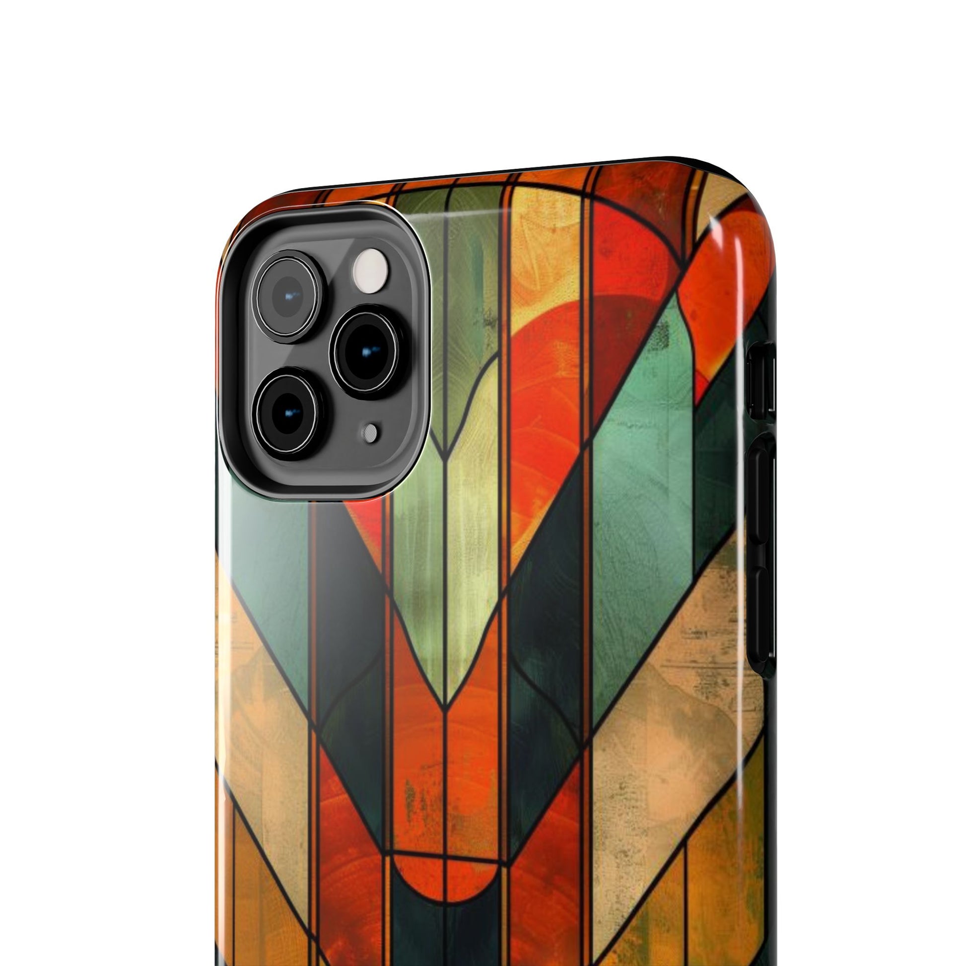 Noir Art Deco Colorful Stained Glass - Durable Dual Layer Iphone Case - Architect Phone Case