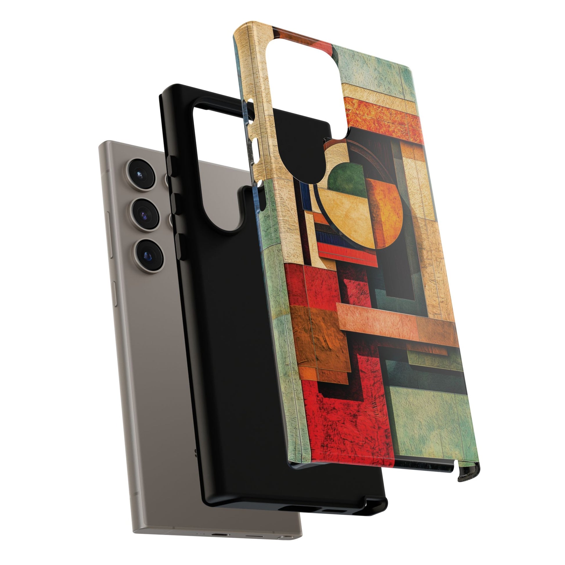 Tan Prairie Style Frank Lloyd Wright Usonian Phone Case Geometric Stained Glass Art Deco Marble Gold 13 14 15 16 iPhone Pro Max Galaxy Pixel