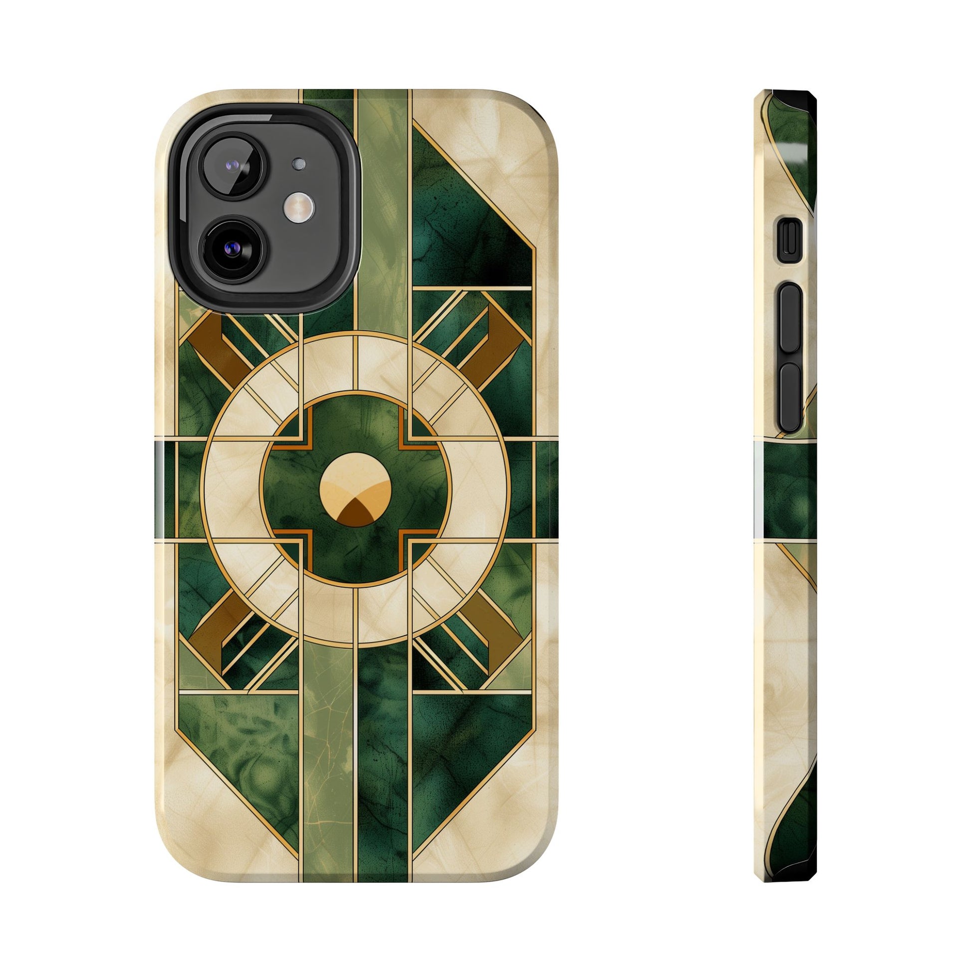 Green Frank Lloyd Wright Inspired Phone Case - Geometric Elegance for iPhone Models