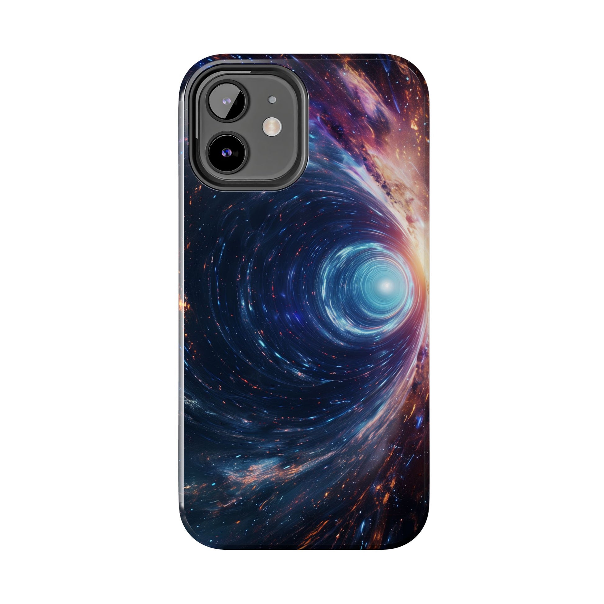 Geeky iPhone Case - Space Geek Case - Space Wormholes Phone Case - Cosmic Galaxy Cover with Futuristic Wormhole Design - Sci-Fi iphone Case