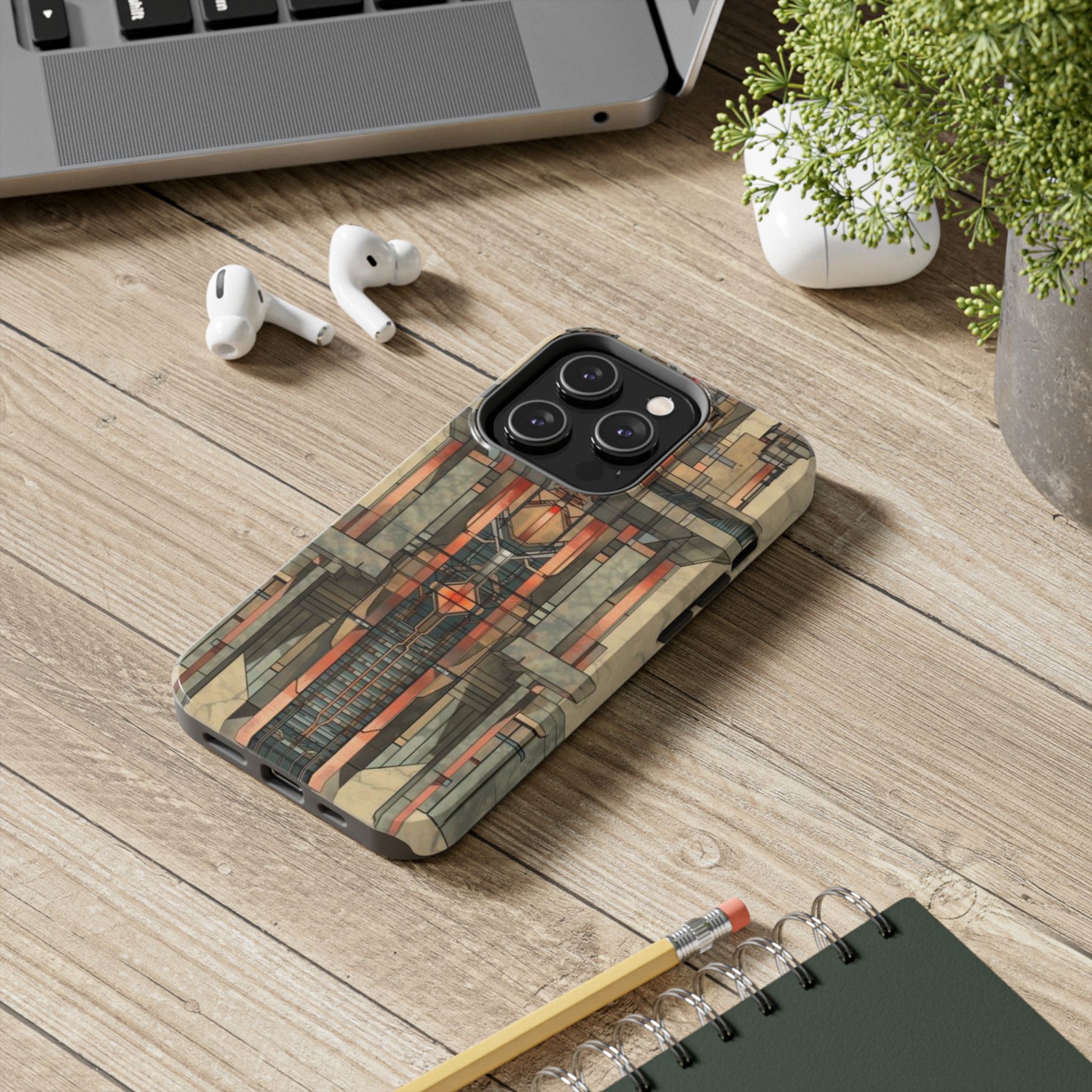 Prairie Style Frank Lloyd Wright Phone Case - Architectural Design iPhone Tough Cover - Unique Art Deco Protective Accessory