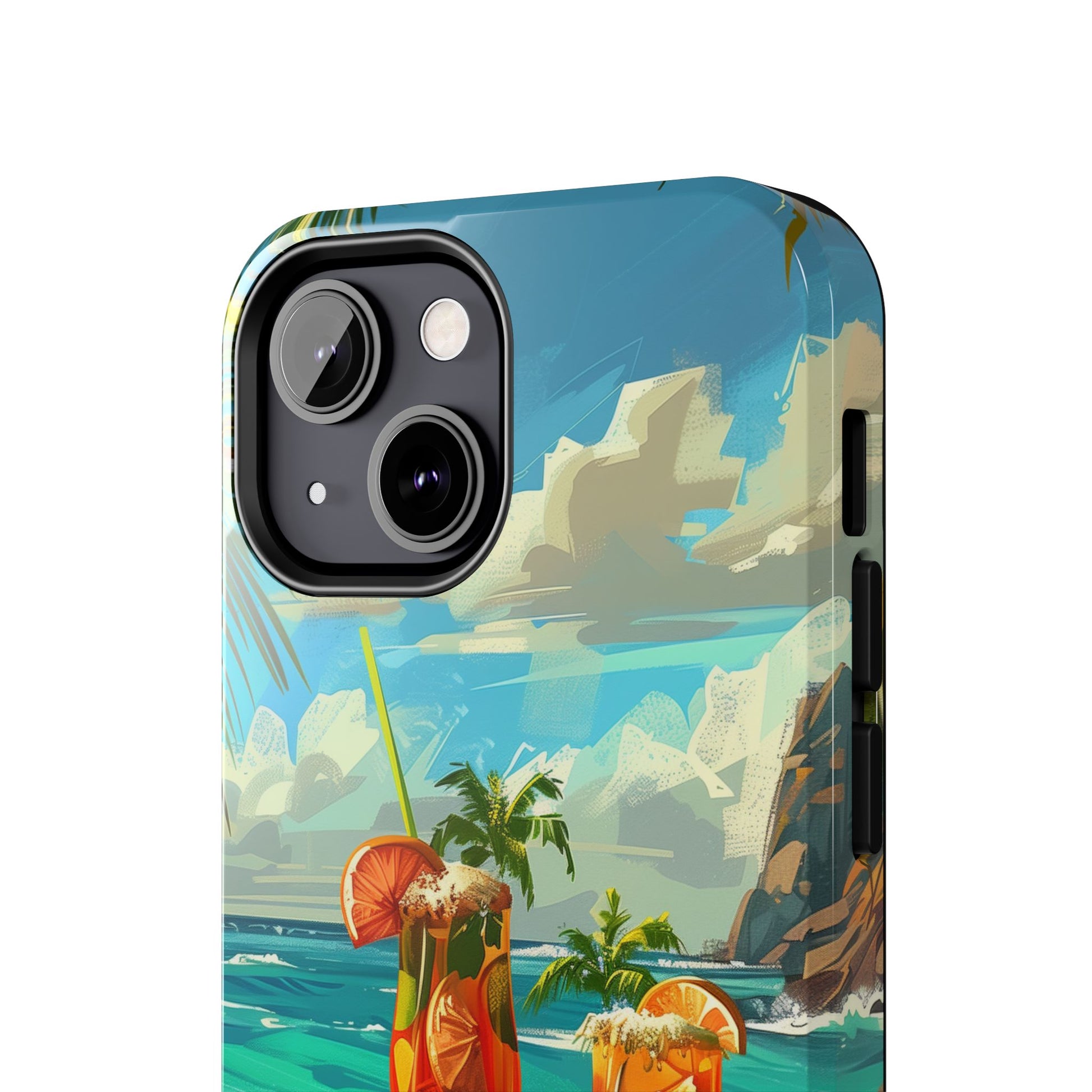 Retro Beach Scene Phone Case, Vintage Tropical Ocean iPhone Case, Summer Beach Phone Cover for iPhone, iphone 15 pro max
