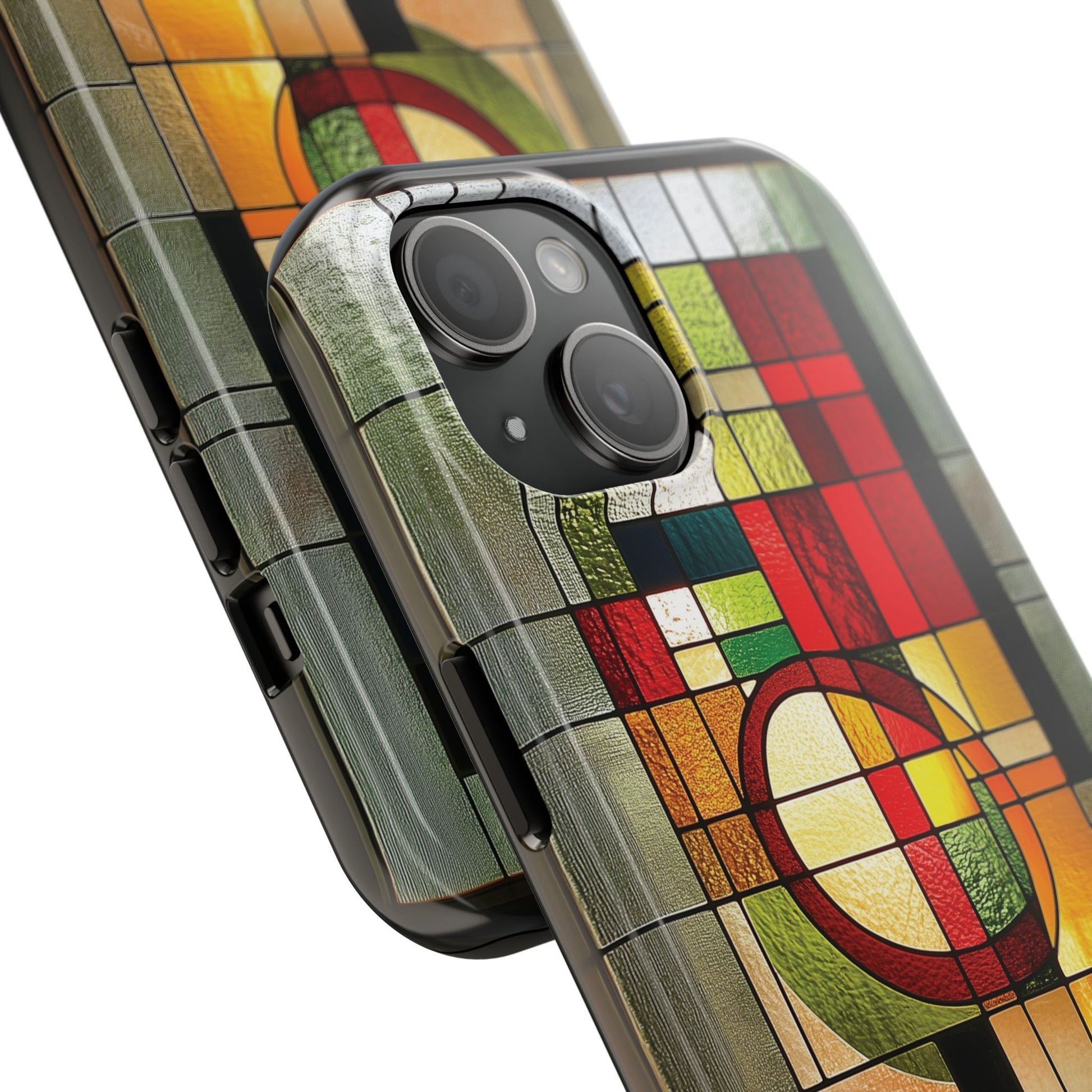 Realistic Stained Glass Phone Case Artistic iPhone Case Architectural Design, Art Deco iphone Case, iPhone 15 Pro Max Samsung Galaxy S23