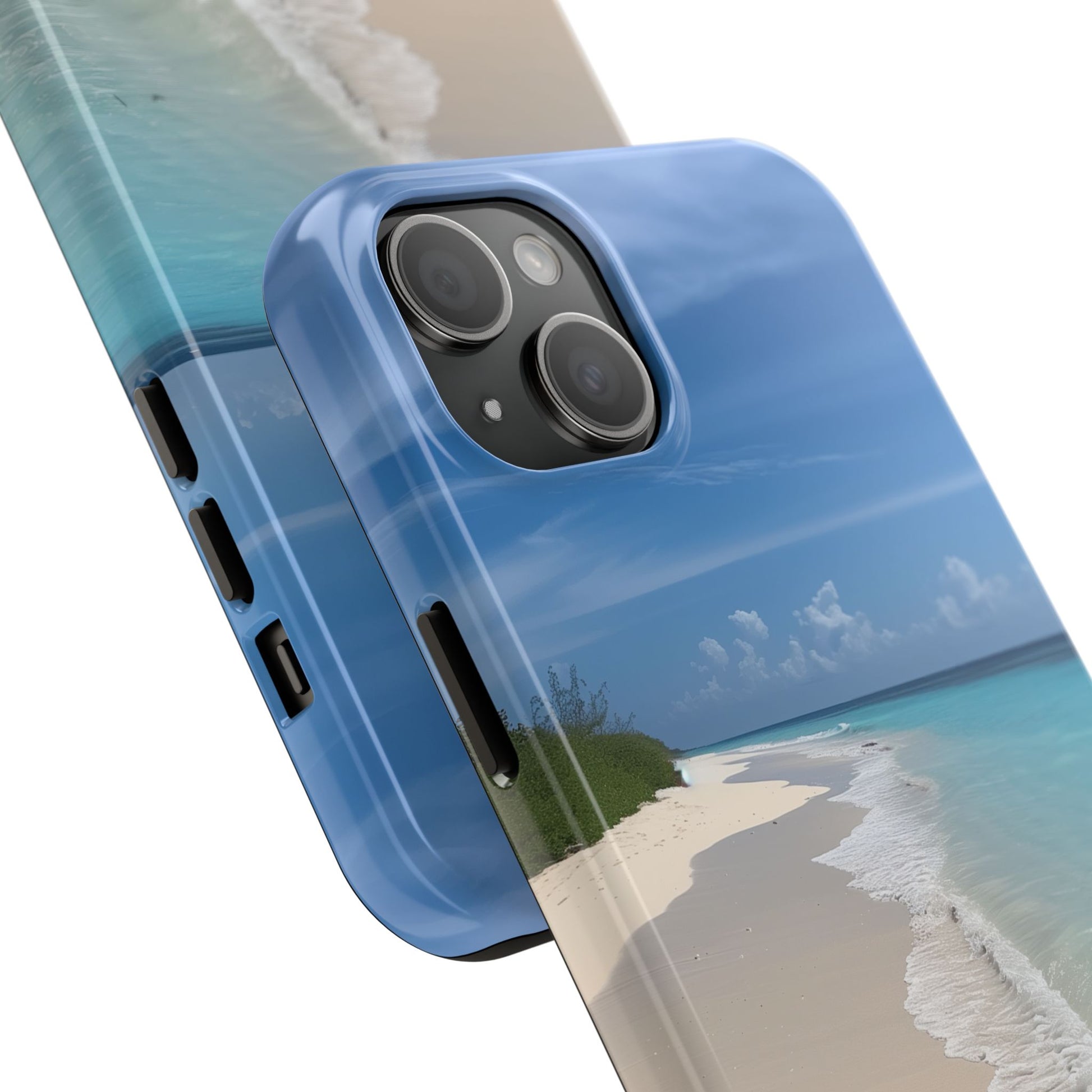 Ocean Beach Scene Phone Case White Sand Turquoise Water iPhone 13 14 15 16 Pro Max Plus Samsung Galaxy S23 Sunset Sunshine Oceanfront Cruise