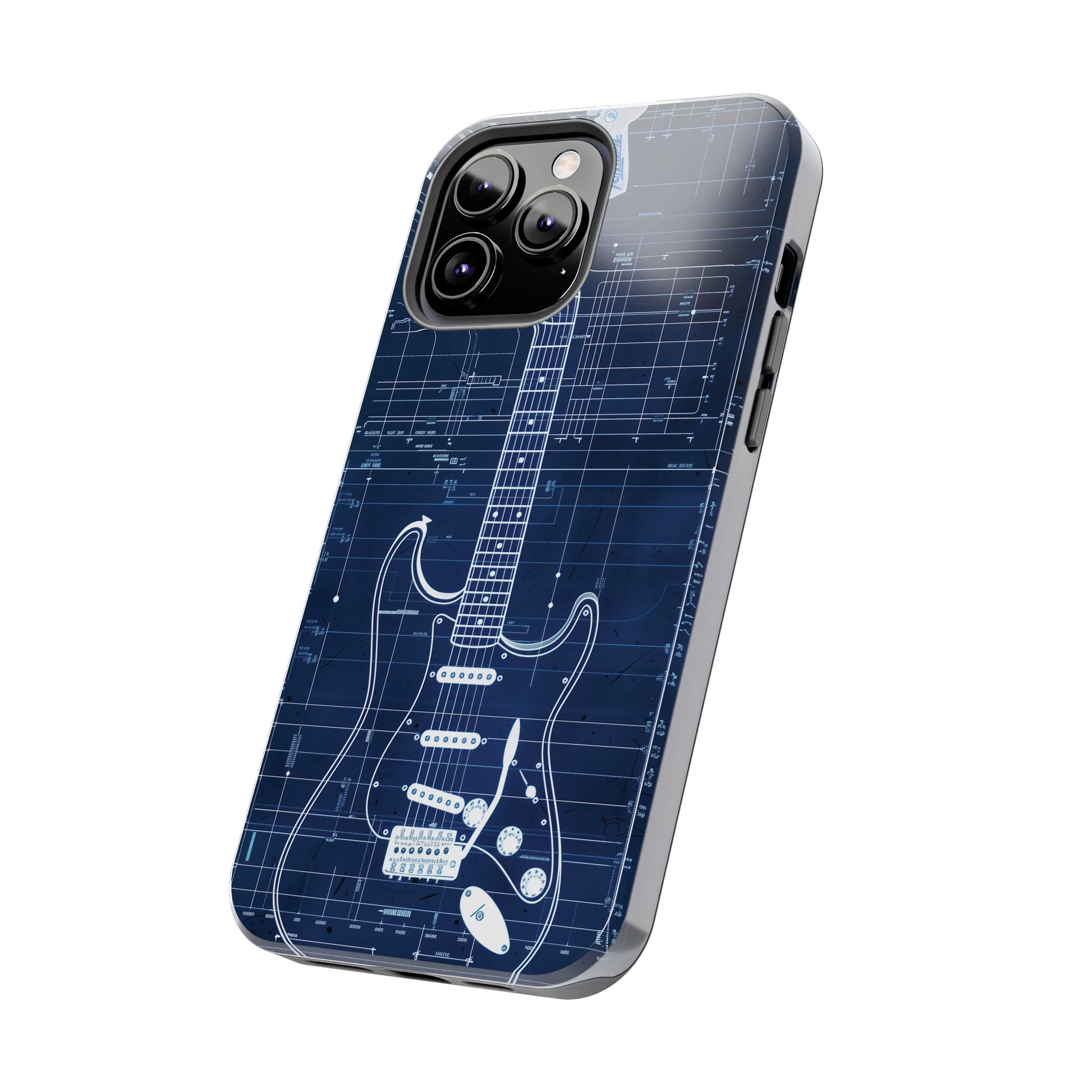 Guitar Phone Case, Guitar Blueprint iPhone Cover, Vintage Guitar Design, Custom iPhone Covers, Rock Music Phone Accessories, Musician Gift