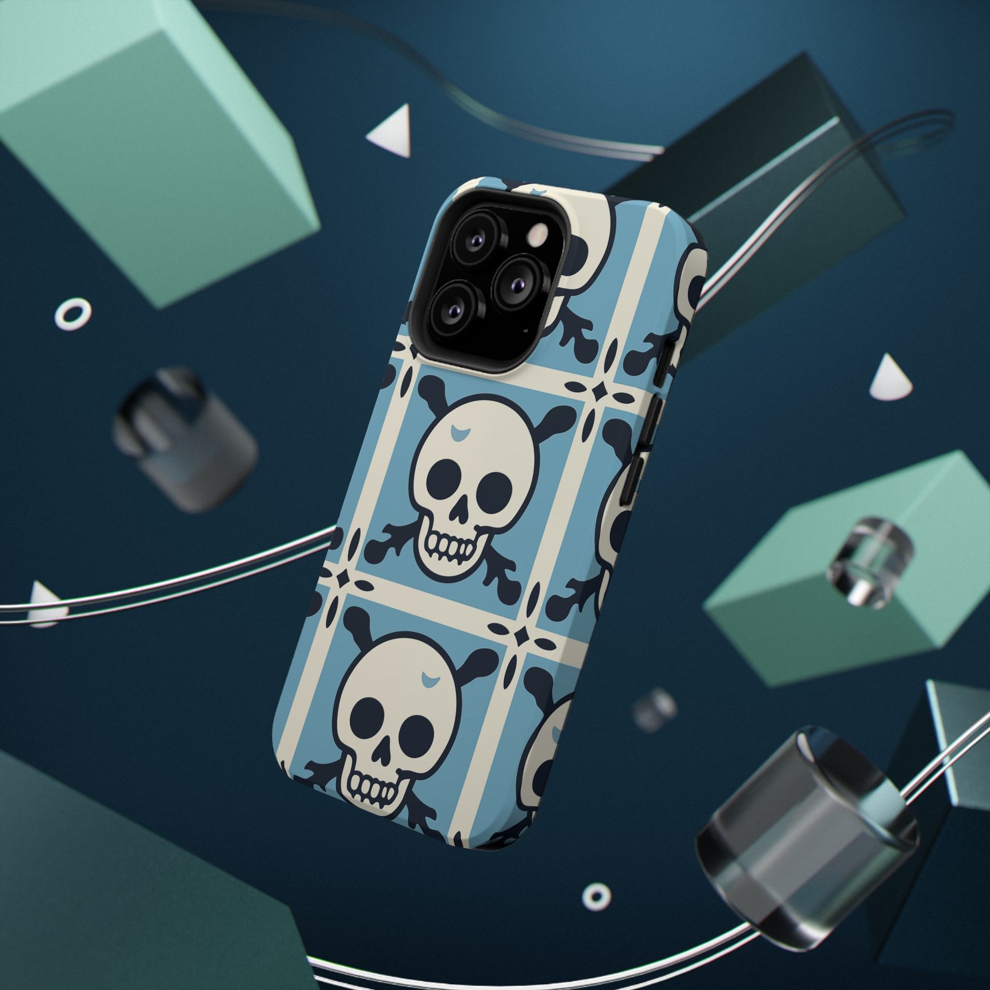Cute Skull Phone Case Sugar Skull Ghingham Impact-Resistant Cover Goth Skull, Halloween Gift iphone 13 14 15 16 Pro Max