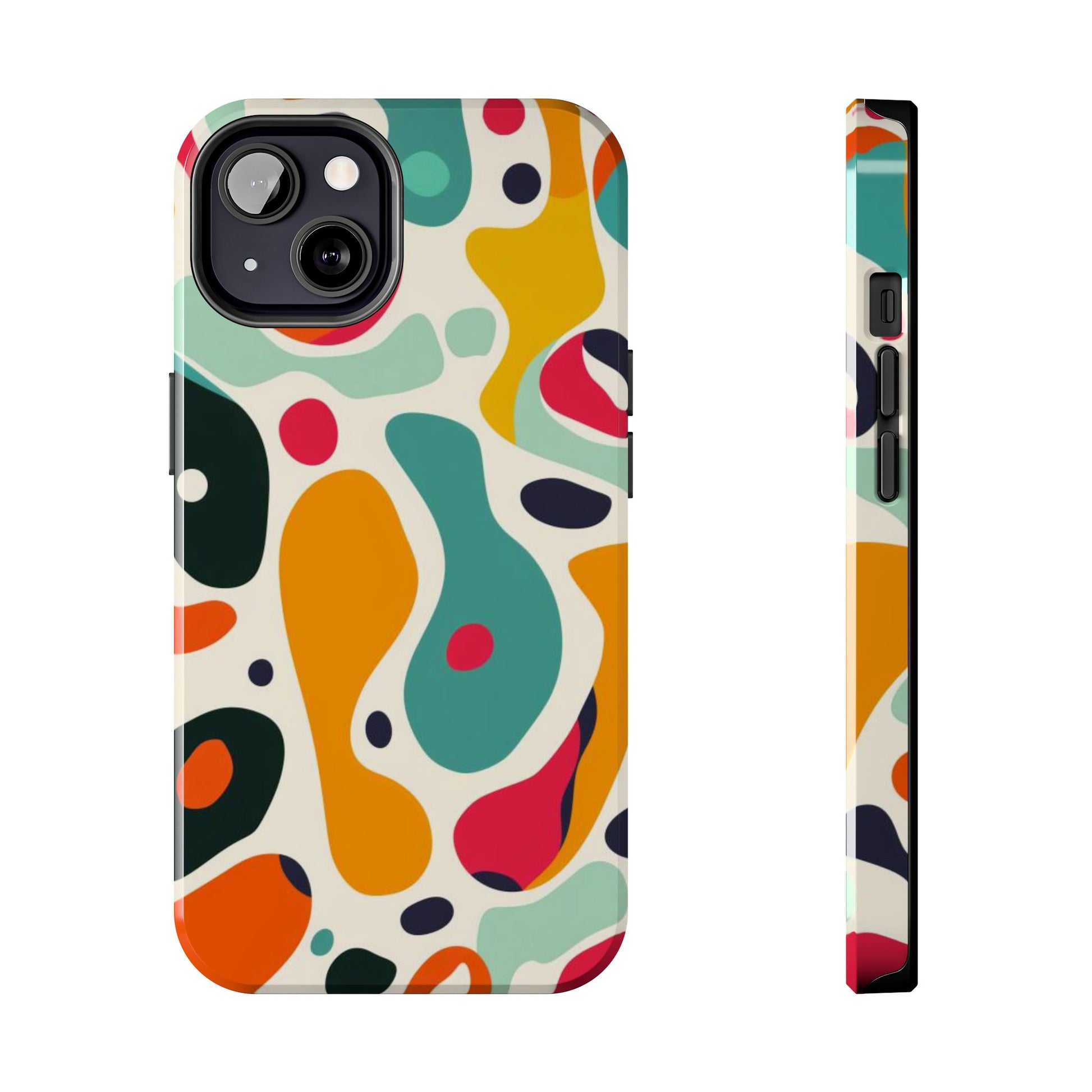 Mid Mod Fun Spots - Colorful Mid Mod Design Durable Phone Case - Vibrant and Stylish iPhone Tough Cover - Fun Retro Protection Accessory