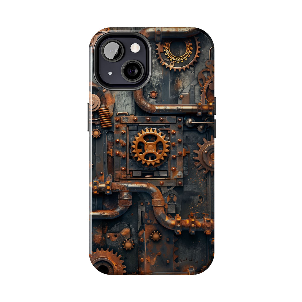 Steampunk Phone Case - Industrial Style Cover with Pipes and Cogs - Unique Steampunk Accessory for Your Phone