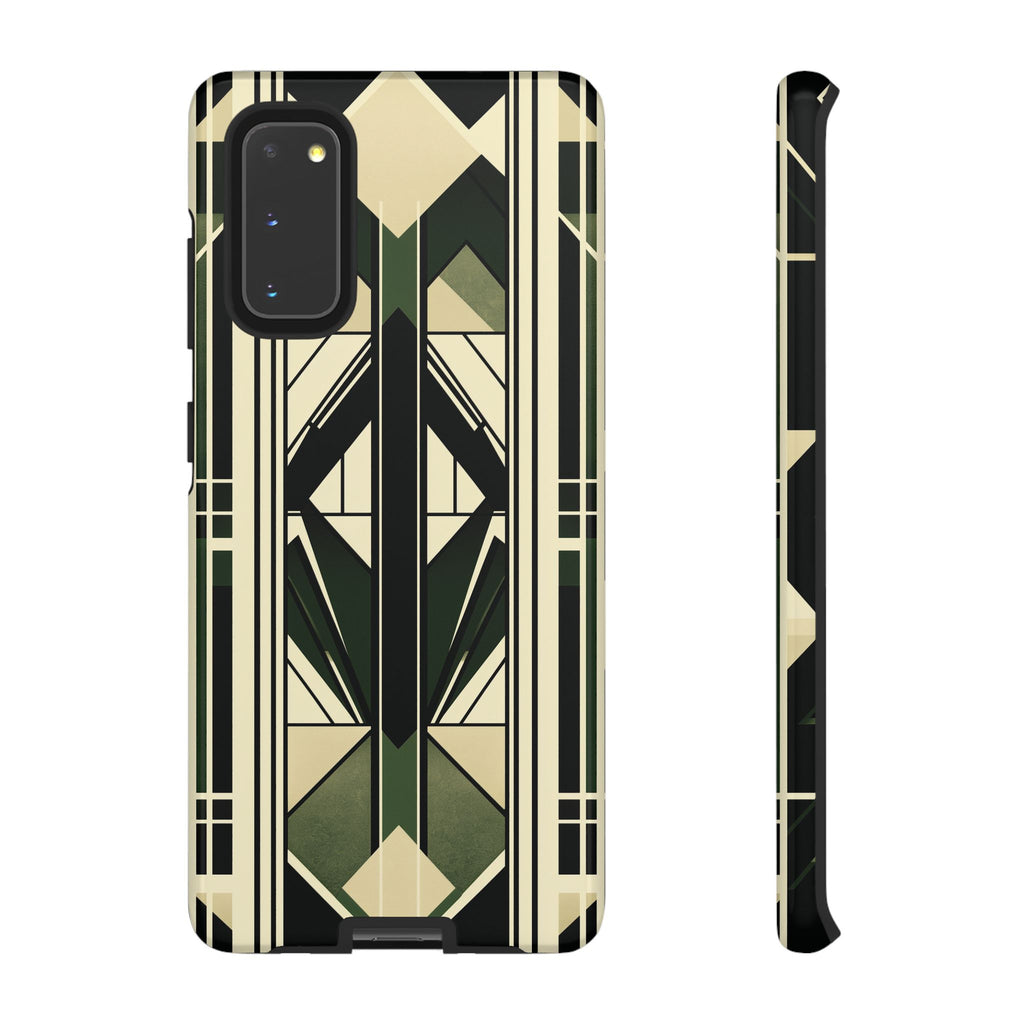 Dark Green Frank Lloyd Wright Inspired Phone Case Geometric Stained Glass Art Deco Marble Gold 13 14 15 16 iPhone Pro Max Galaxy Pixel