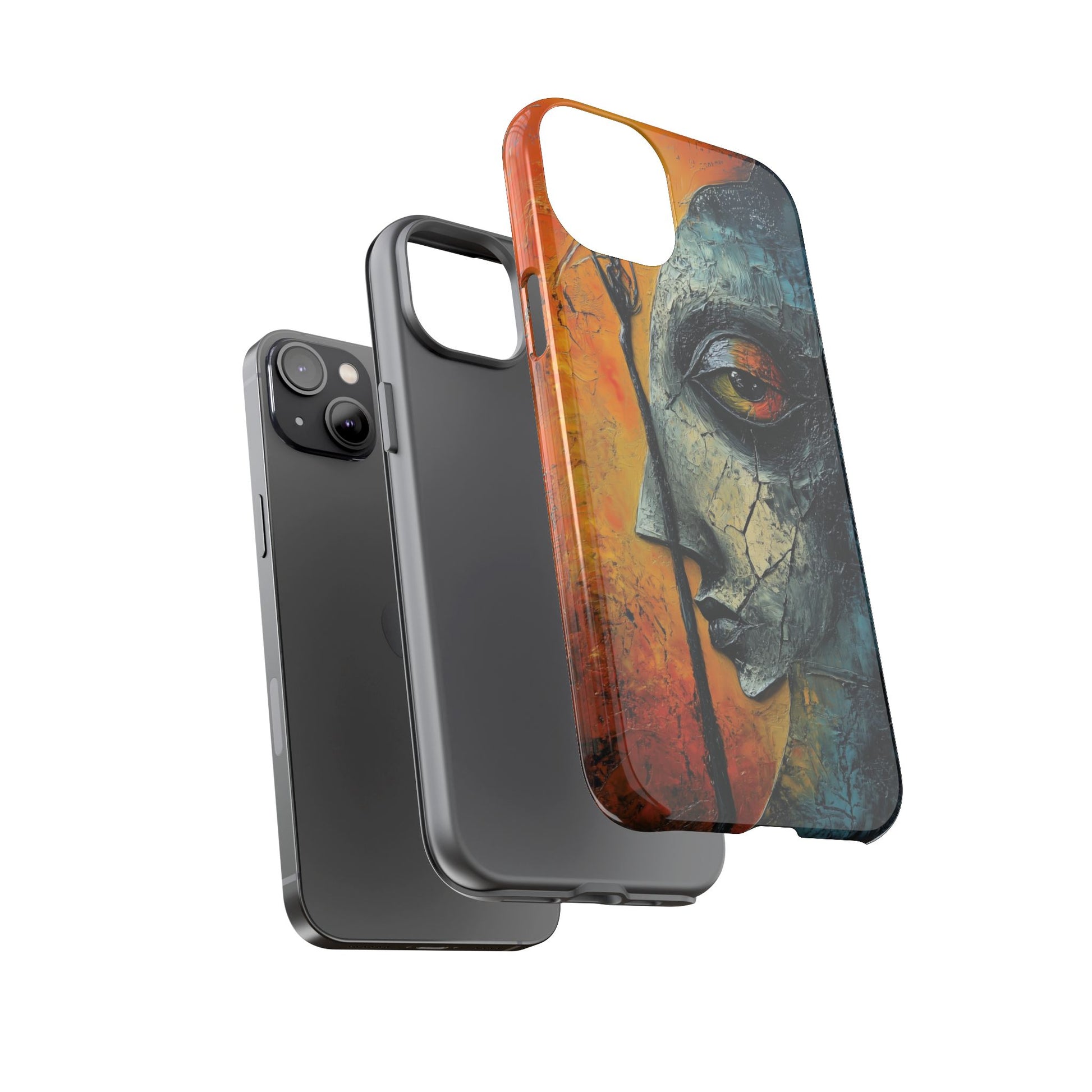 Surrealist Art Phone Case Salvador Dali Style Face Tough Case Unique Artistic 3D Textured Look Surrealism Gift Art iPhone 13 14 15 16