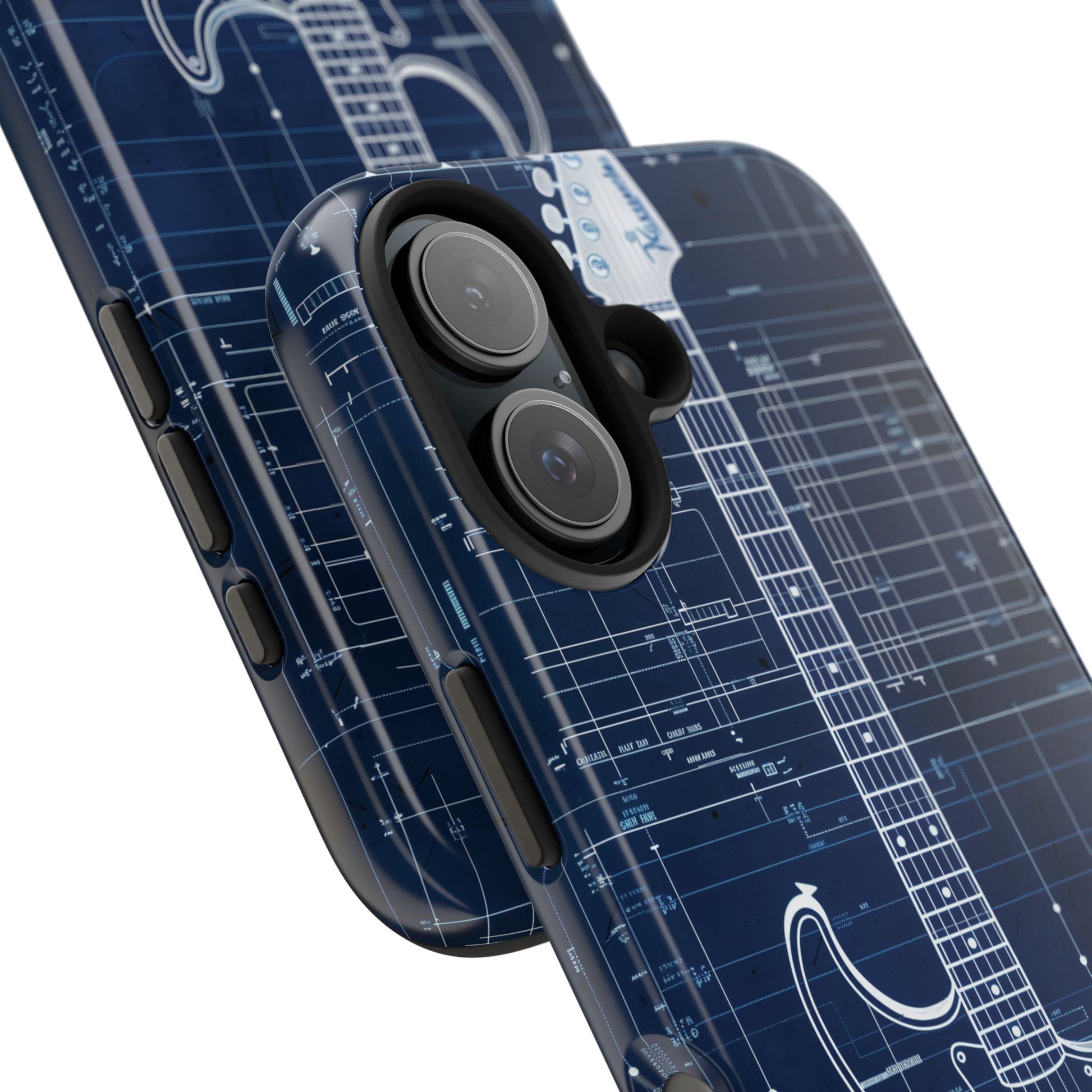 Guitar Phone Case, Guitar Blueprint iPhone Cover, Vintage Guitar Design, Custom iPhone Covers, Rock Music Phone Accessories, Musician Gift