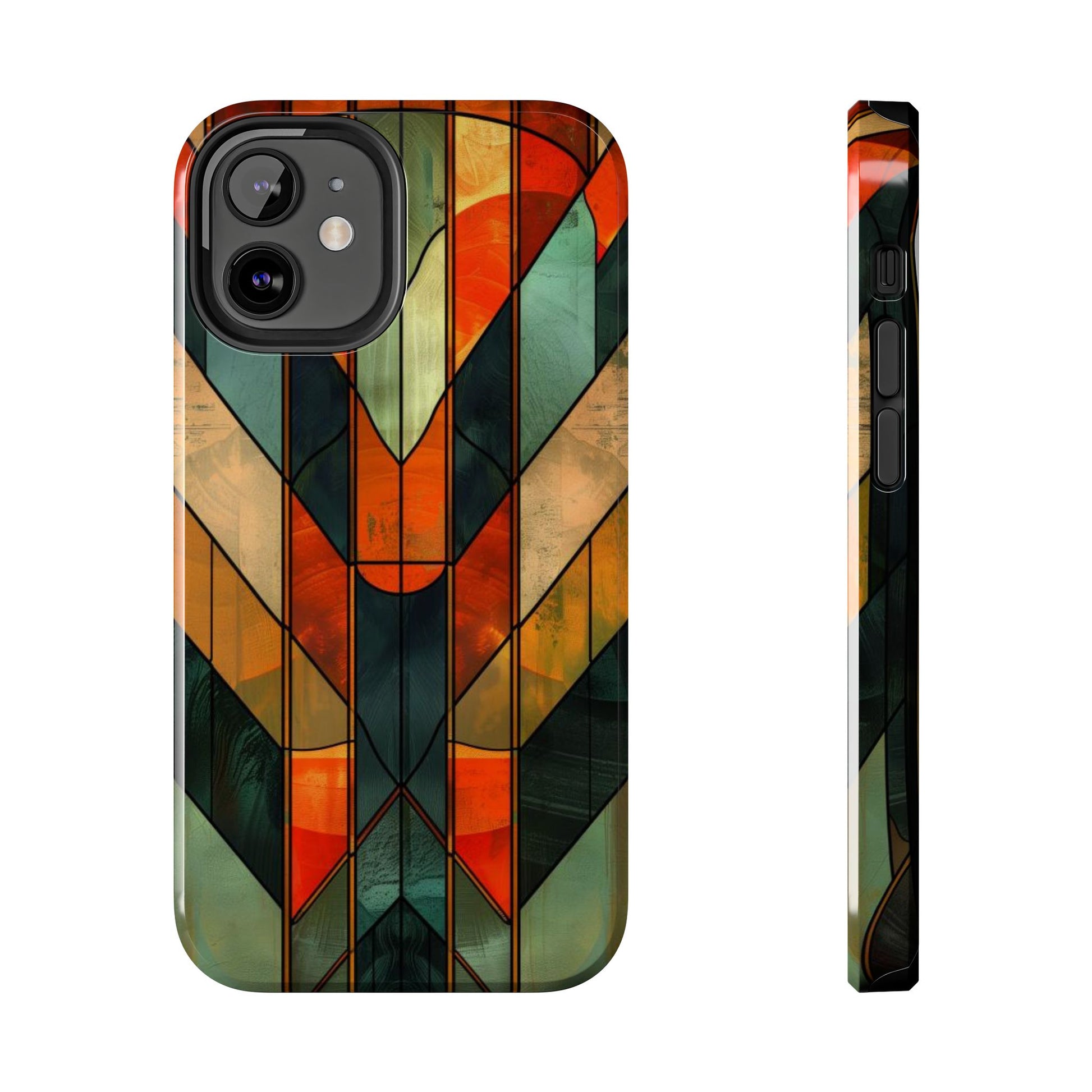 Noir Art Deco Colorful Stained Glass - Durable Dual Layer Iphone Case - Architect Phone Case