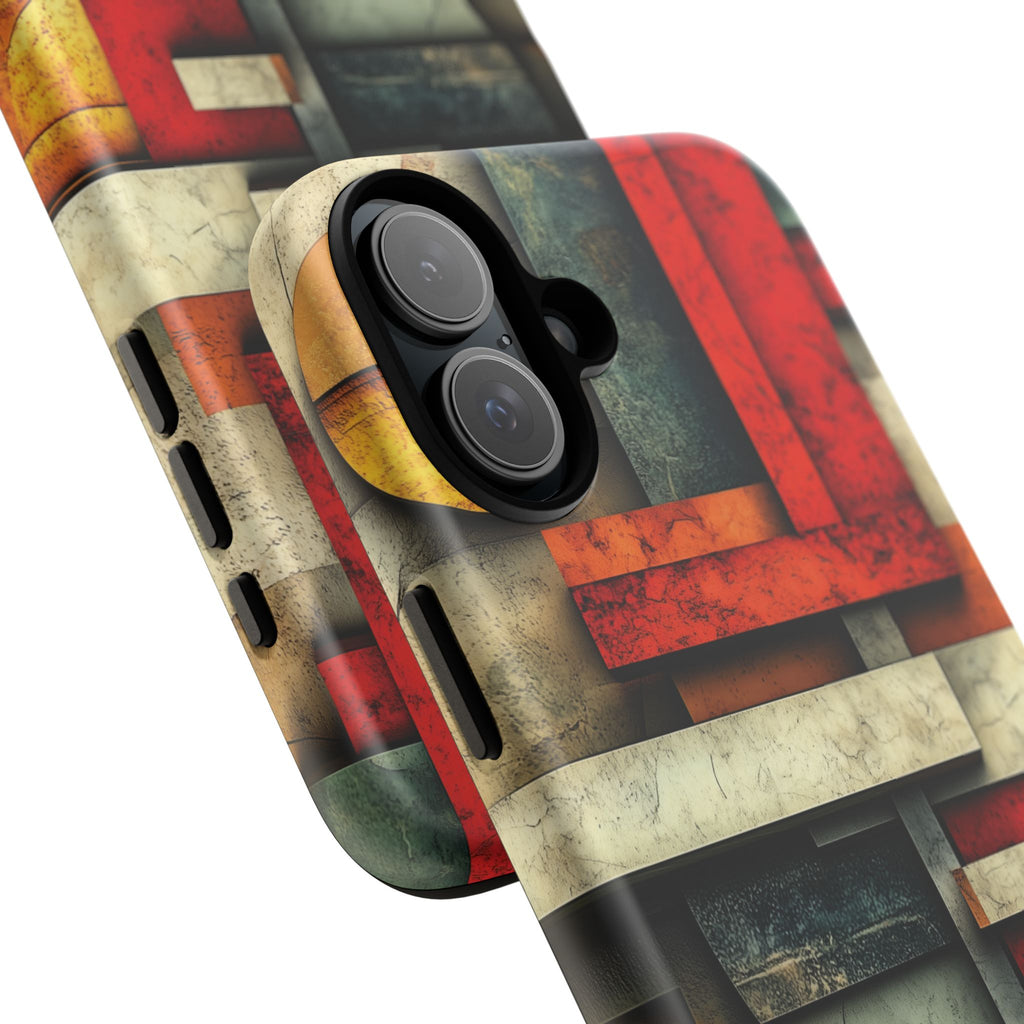 Red Prairie Style Frank Lloyd Wright Usonian Phone Case Geometric Stained Glass Art Deco Marble Gold 13 14 15 16 iPhone Pro Max Galaxy Pixel